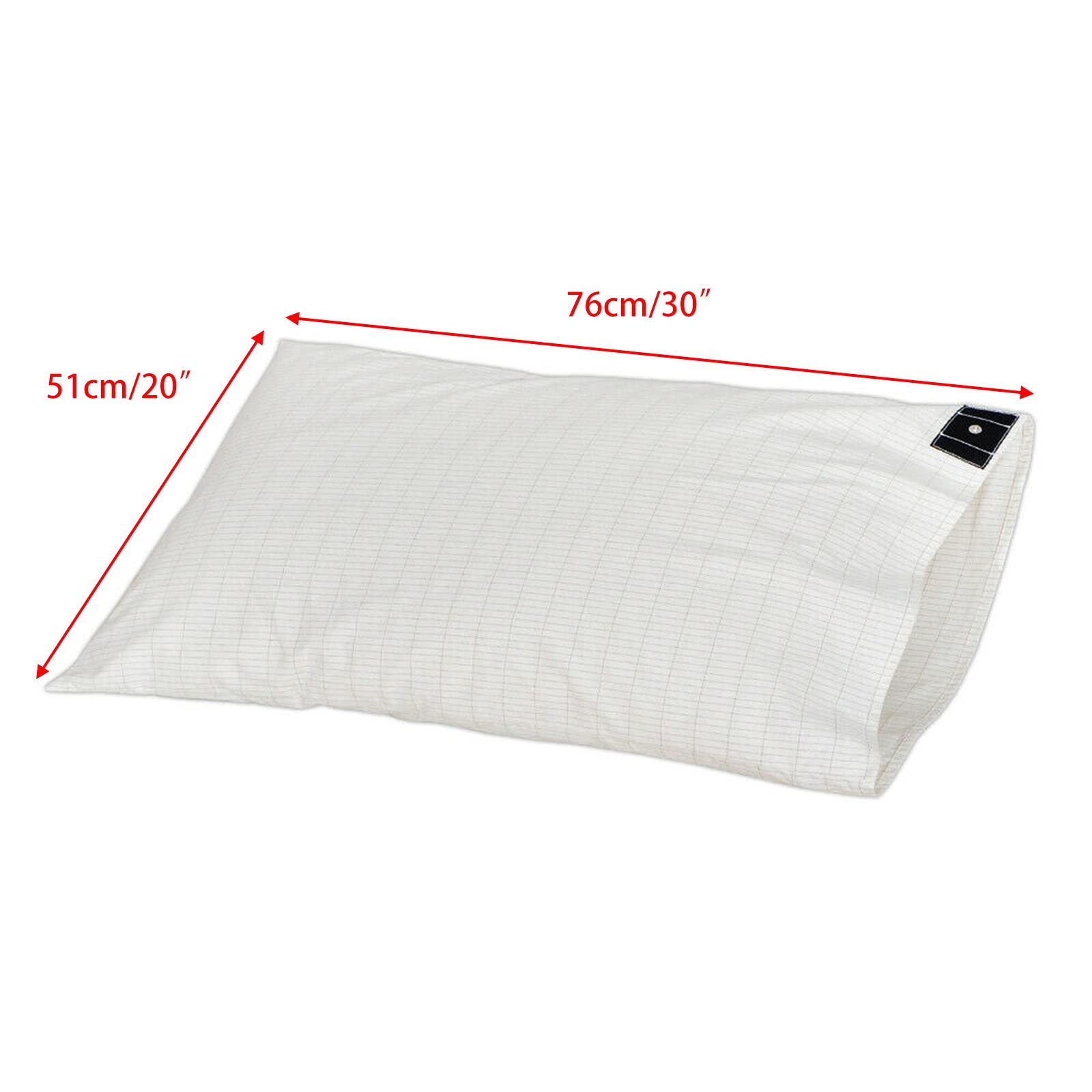 Federa per cuscino con messa a terra per dormire meglio, con cavo di collegamento UK da 4,6 m (51 x 91 cm