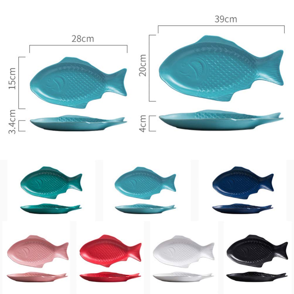 Plato for servir pescado de 11 pulgadas, plato con forma de pescado, plato de pescado, bandeja de cerámica for comida, platos de cena, bandejas for servir de porcelana for aperitivos de carne, postre,