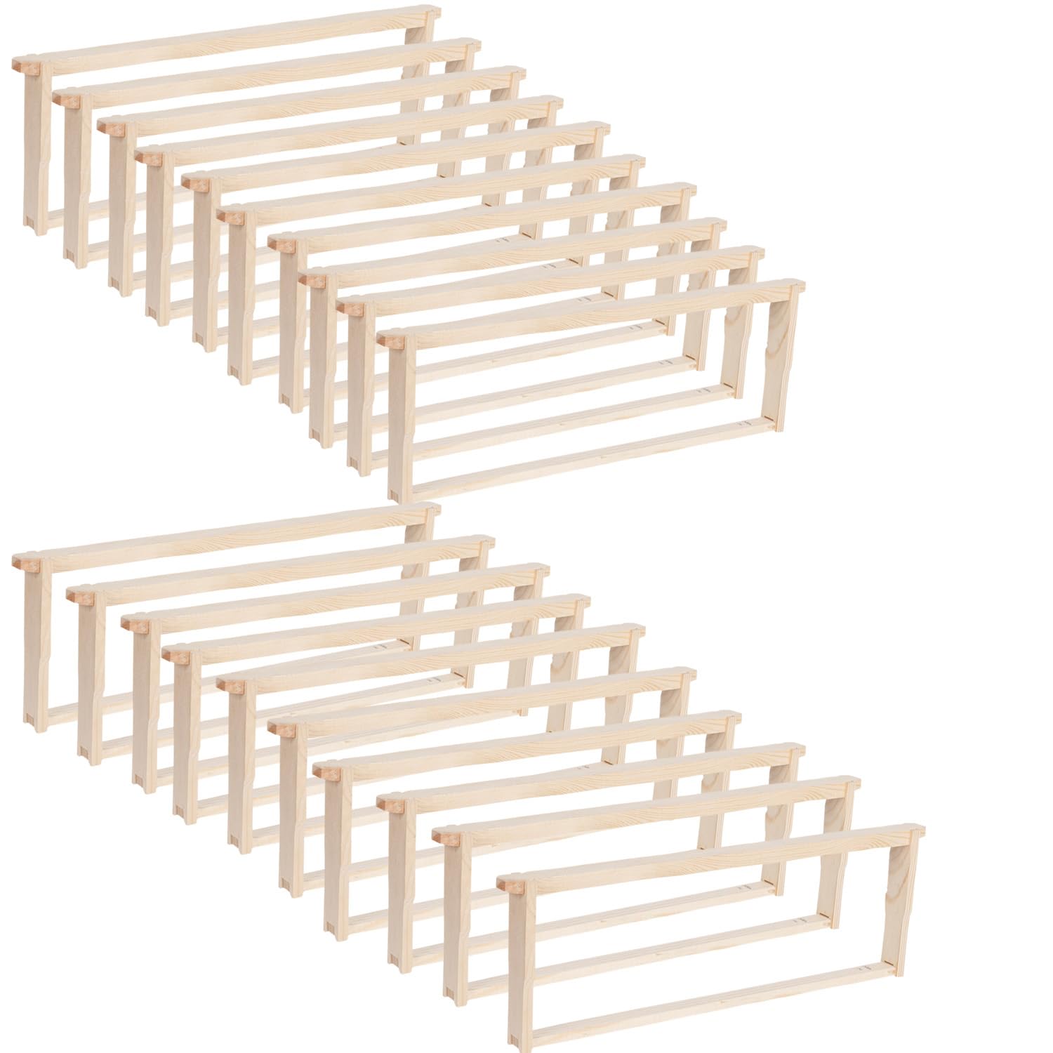 Deep Frames Langstroth Lot de 20 cadres de ruche avec 65 pointes pour apiculture