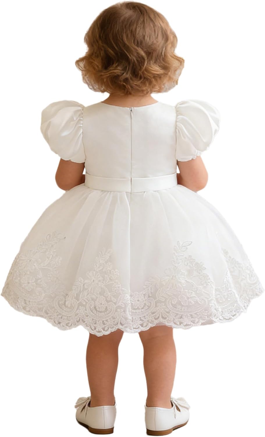 Sywiyi Baby Girls Dress Christening Baptism Party Formal Dress Princess Birthday Party Gown Lace Tulle Sundress