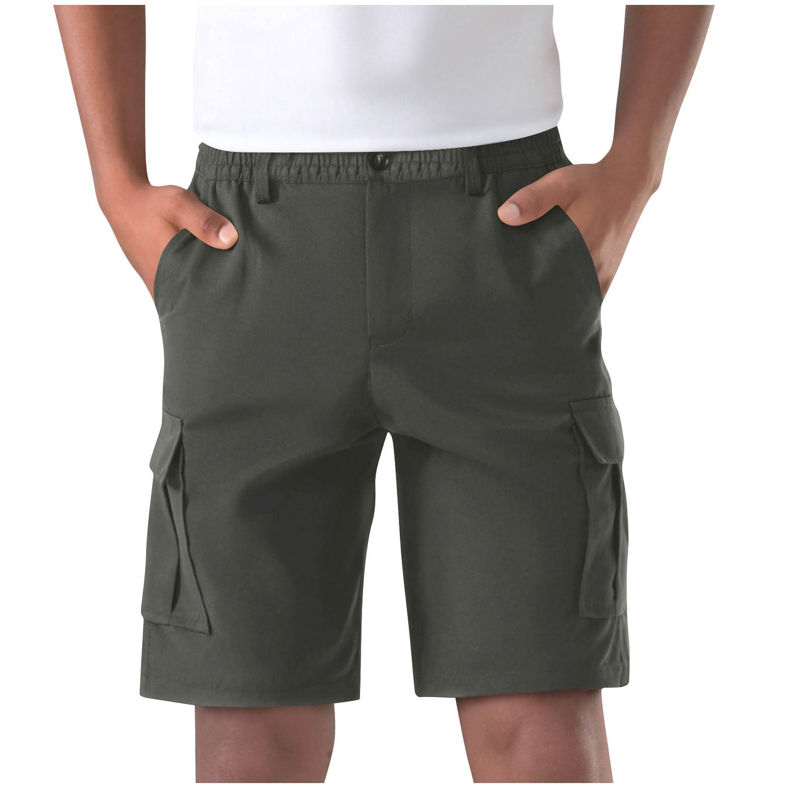 Cargo Shorts Herren Sommer Kurze Hosen Kurz Arbeitshose Chino Shorts Laufshorts Casual Outdoorshorts Cargoshorts mit Taschen Baggy Herrenshorts Elastische Taille Freizeitshorts Dunkelgrau XL