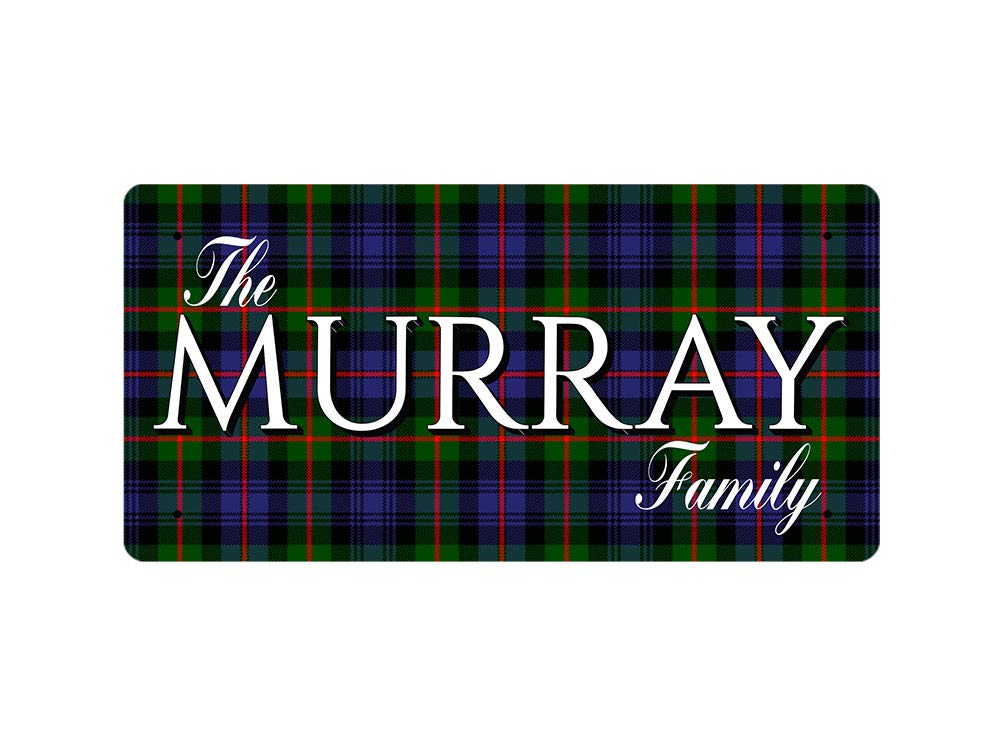 Mcmug White - The Murray Family (Murray Of Atholl Tartan) - Metal Sign, Decorative Sign, 200Mm X 100Mm