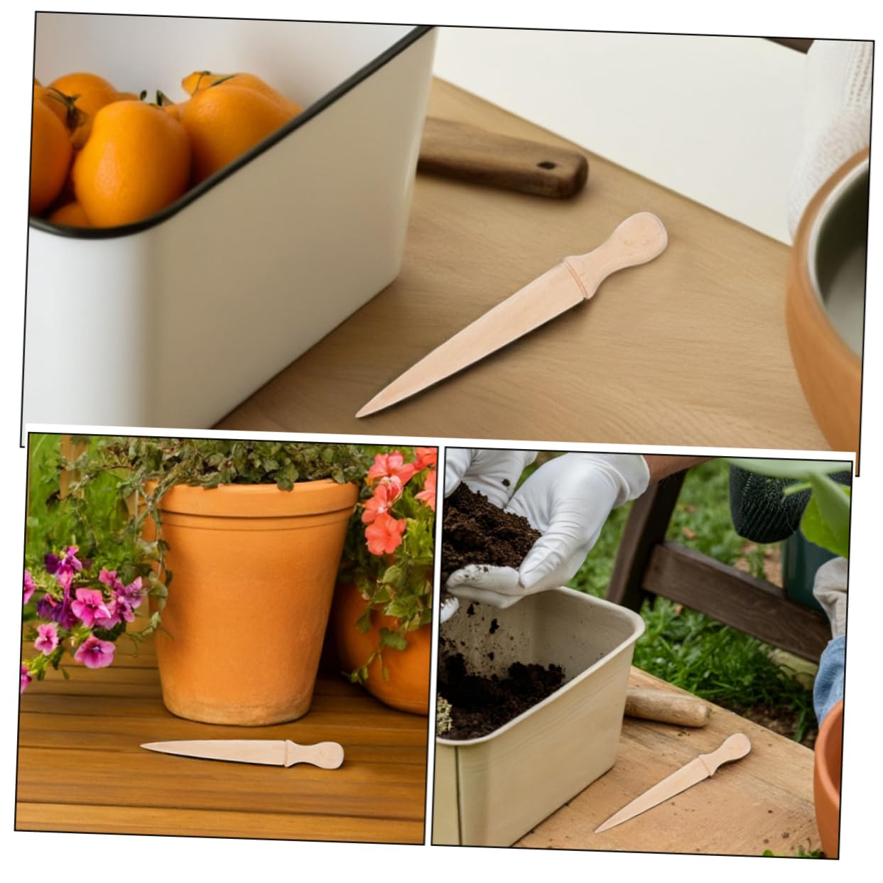 VICASKY 6pièces Outil De Jardinage Bois De Perceuses Pour Plantation De Jardin Outils Avec Prise Main Confortable Pour De Jardinage