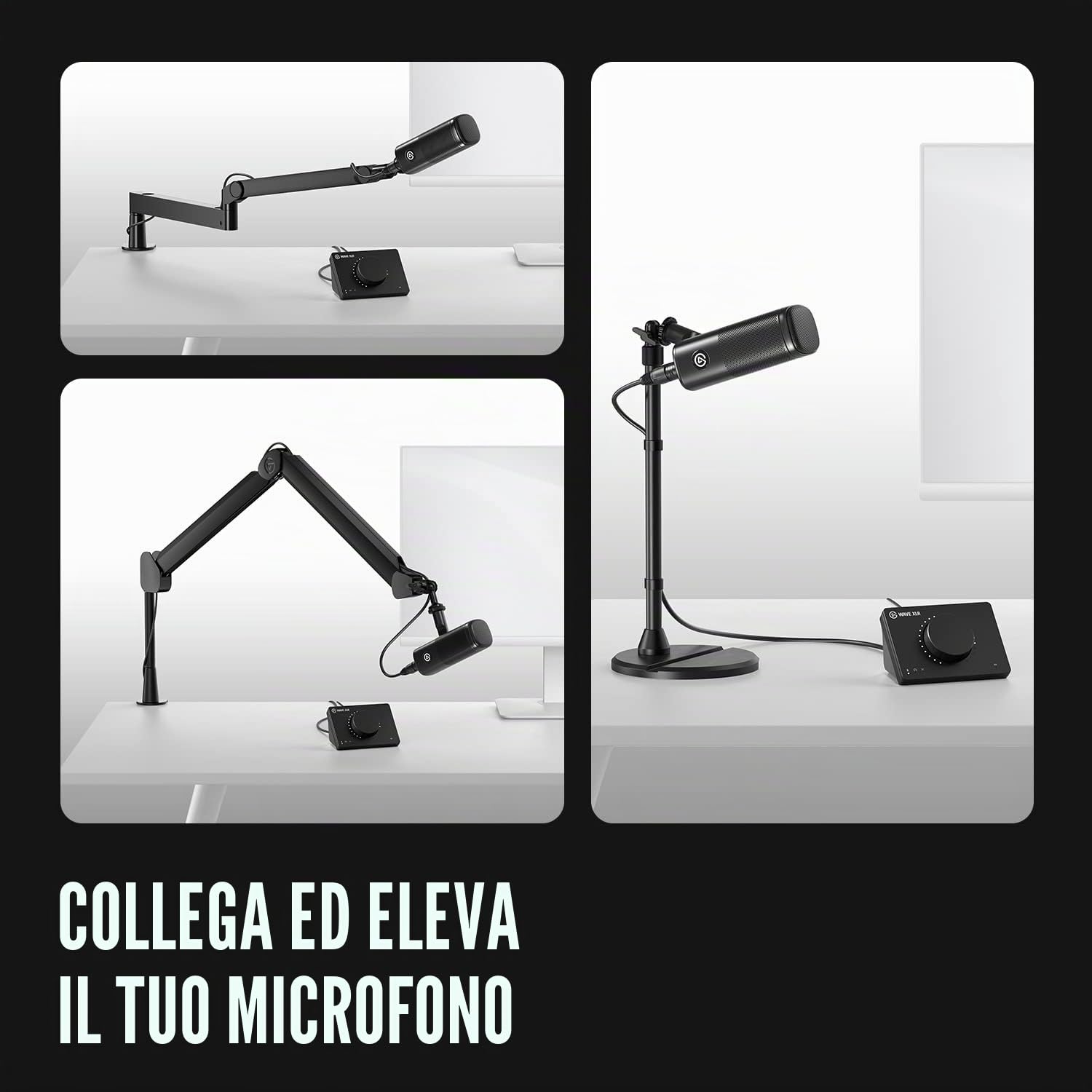 Elgato XLR Soluzione - Microfono Dinamico, Mixer Audio Con Riduzione Rumore, Software Di Mixaggio Digitale per Podcast, Streaming, Trasmissioni, Mac, PC Con Cavo 3m