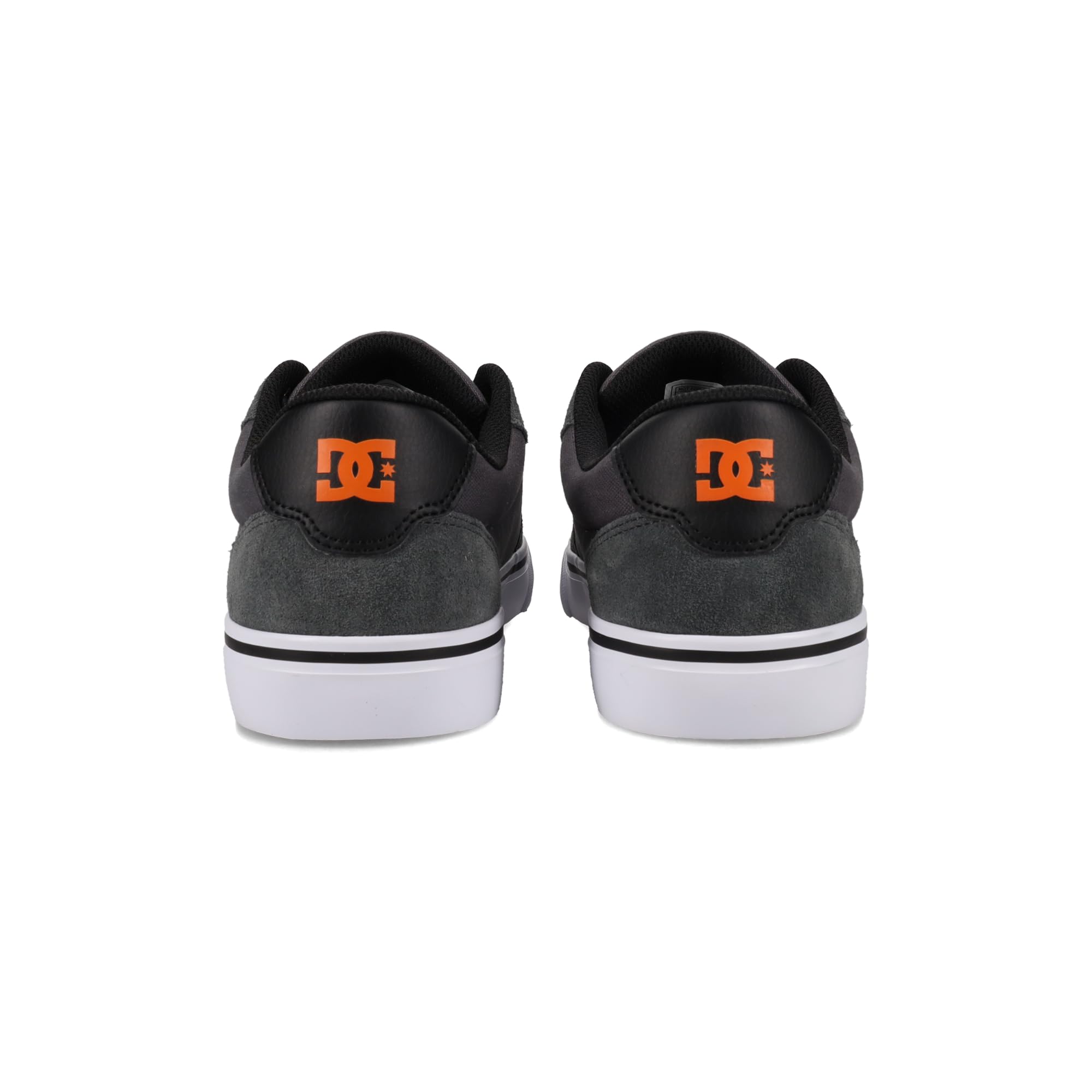 DC Men's Anvil Casual Skate Sneaker, Grey/Black/Orange, 8