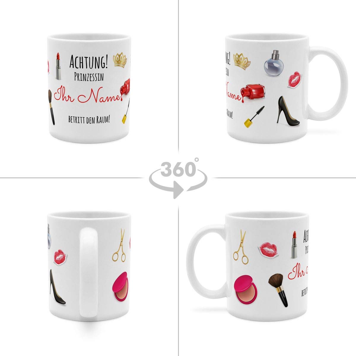 Personalisiert Tasse "Leg Dich Nicht Mit Katja An" – Roter Becher, 325 Ml, Spülmaschinenfest