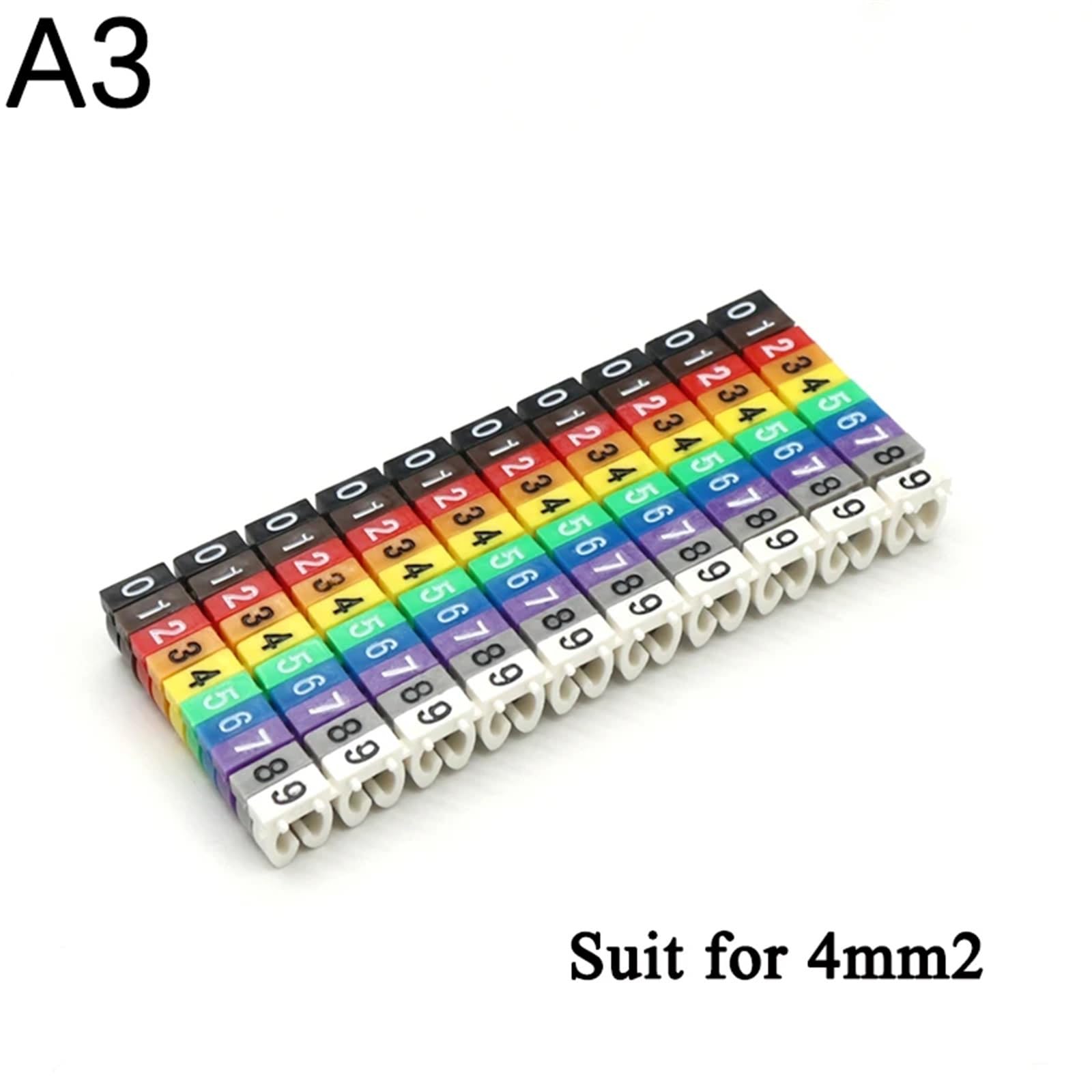 Marqueurs de câble, étiquettes de marquage de fil de type M pour câbles réseau de 2 à 8 mm, 100/150 étiquettes numérotées