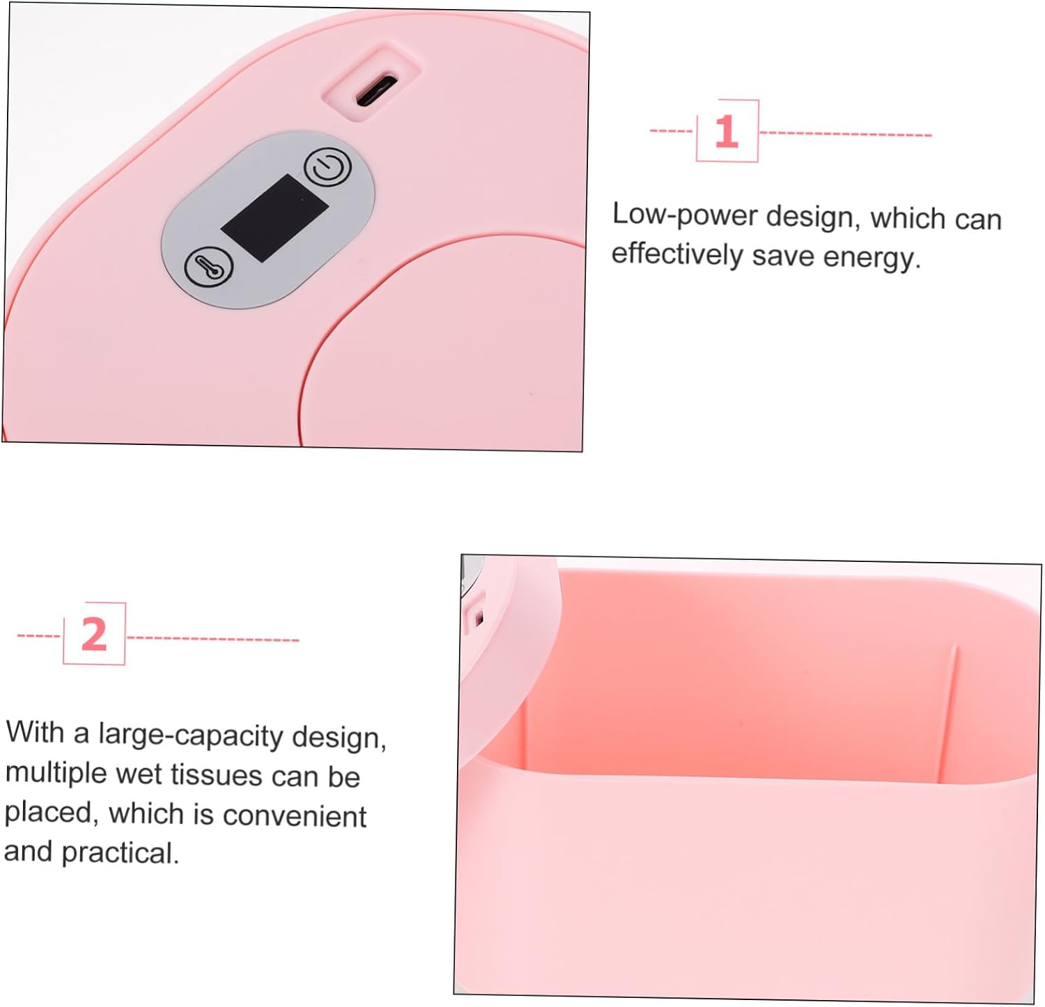 Large Capacity Wet Tissue Heating Case for Diaper Wipe Warmer Non Slip Design for Stable Placement for Home The Go Use