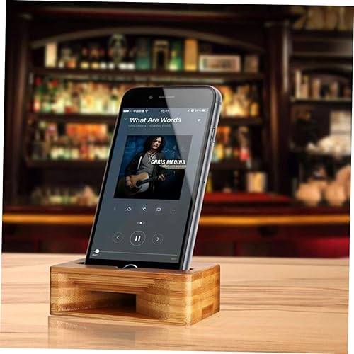 Vista 3 de HOMSFOU Amplificador de sonido para teléfono y soporte universal para teléfono de 3.93 x 2.36 x 4.72 pulgadas, base de altavoz de madera