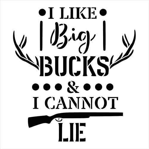 Miniatura 3 de StudioR12 - Plantilla de Big Bucks & Cannot Lie  Regalo de decoración del hogar de caza de la naturaleza de ciervos para manualidades y pintura,