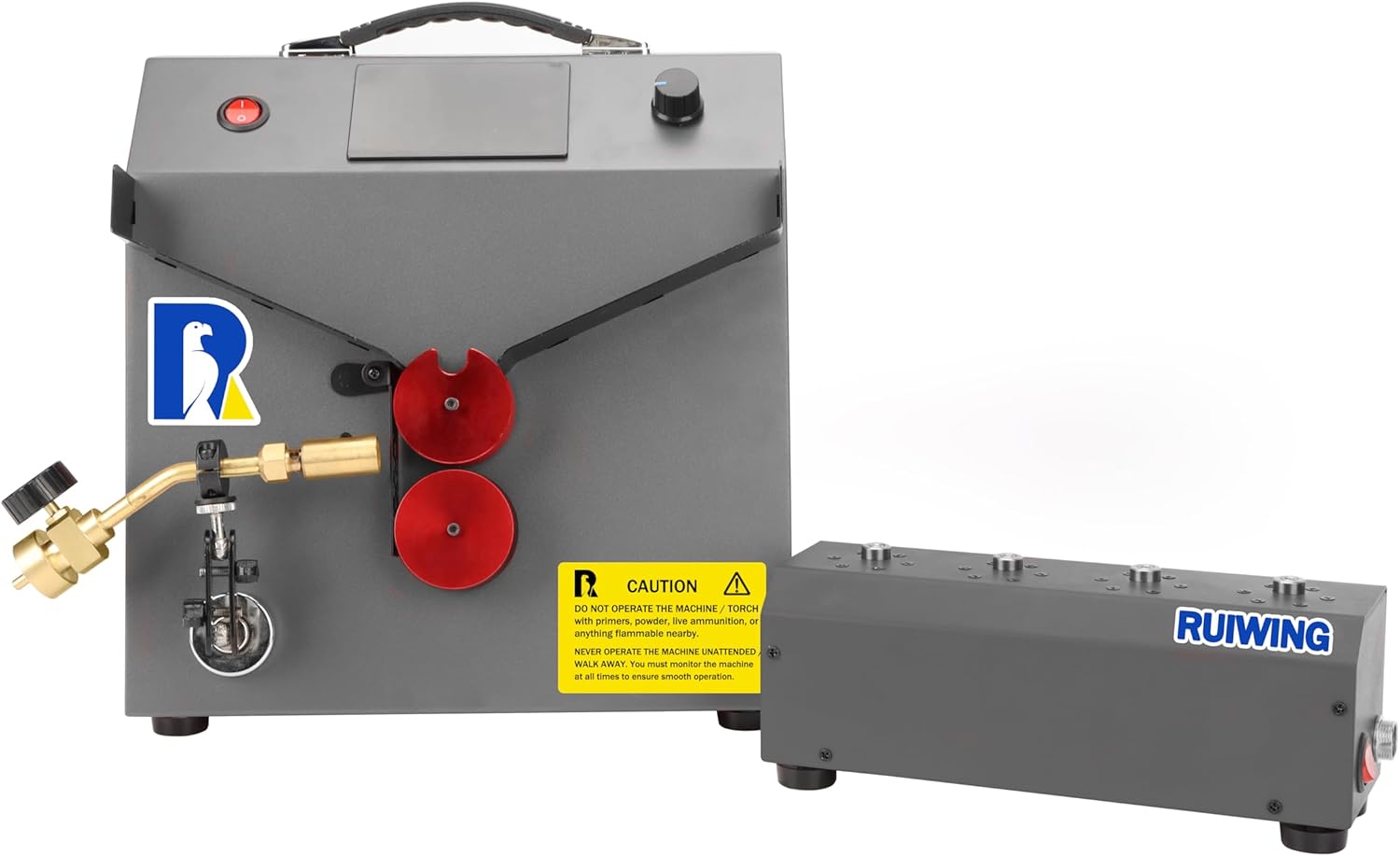 2026 Upgrade Brass Case Annealer with Case Prep Center Forged Rebuilt Annealing Machine for Rifle Reloading 223 556 308 65 338 Lapua Torch Hose Included - Grey