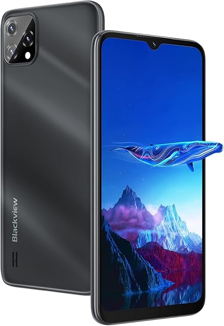 Blackview Mobile Phones Sim Free Unlocked, A55 Android 11 Smartphone, 4G Dual SIM Unlocked Phone,3GB+16GB/128GB, 6.528''HD+Display, 4780mAh Battery,5MP+8MP Camera,3-Card Slots, Face ID-Black