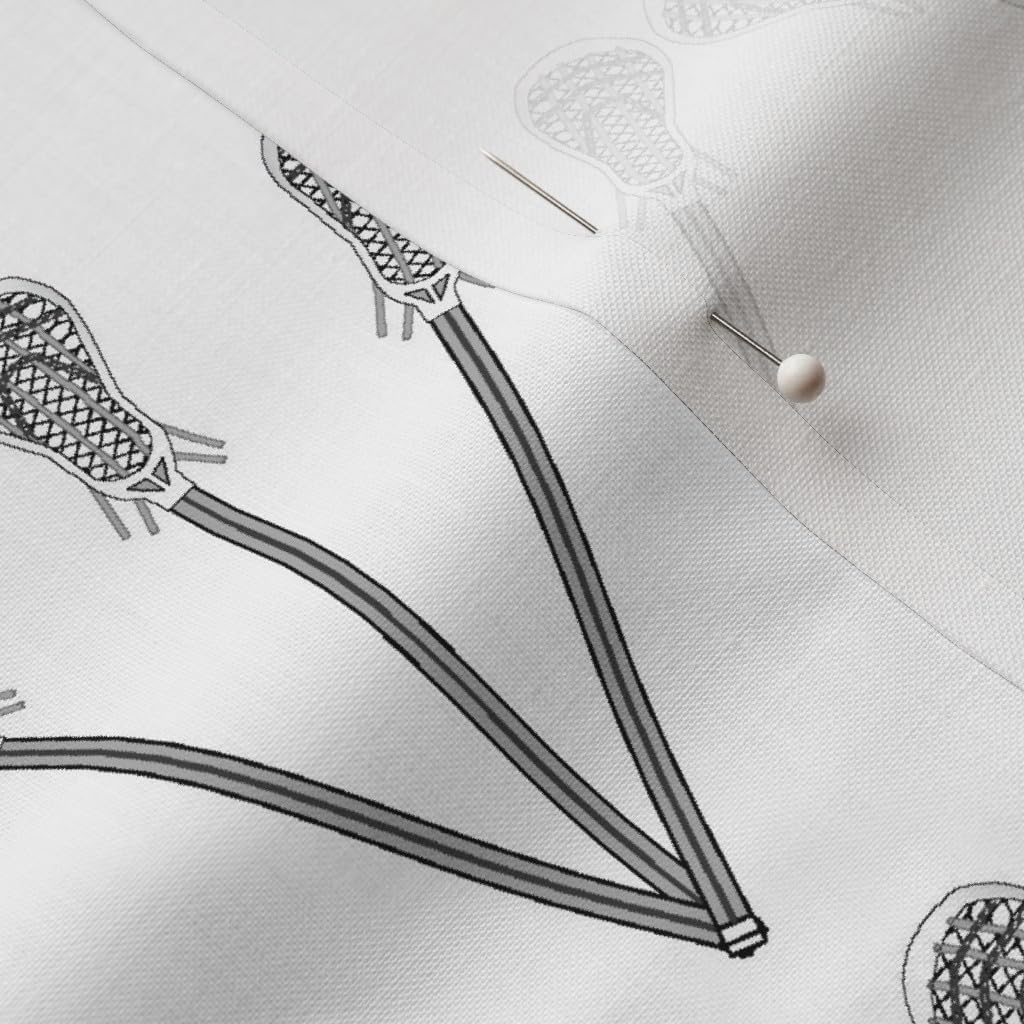 Spoonflower Fabric - Lacrosse Sticks Sports Printed on Petal Signature Cotton Fabric by The Yard - Sewing Quilting Apparel Crafts Decor