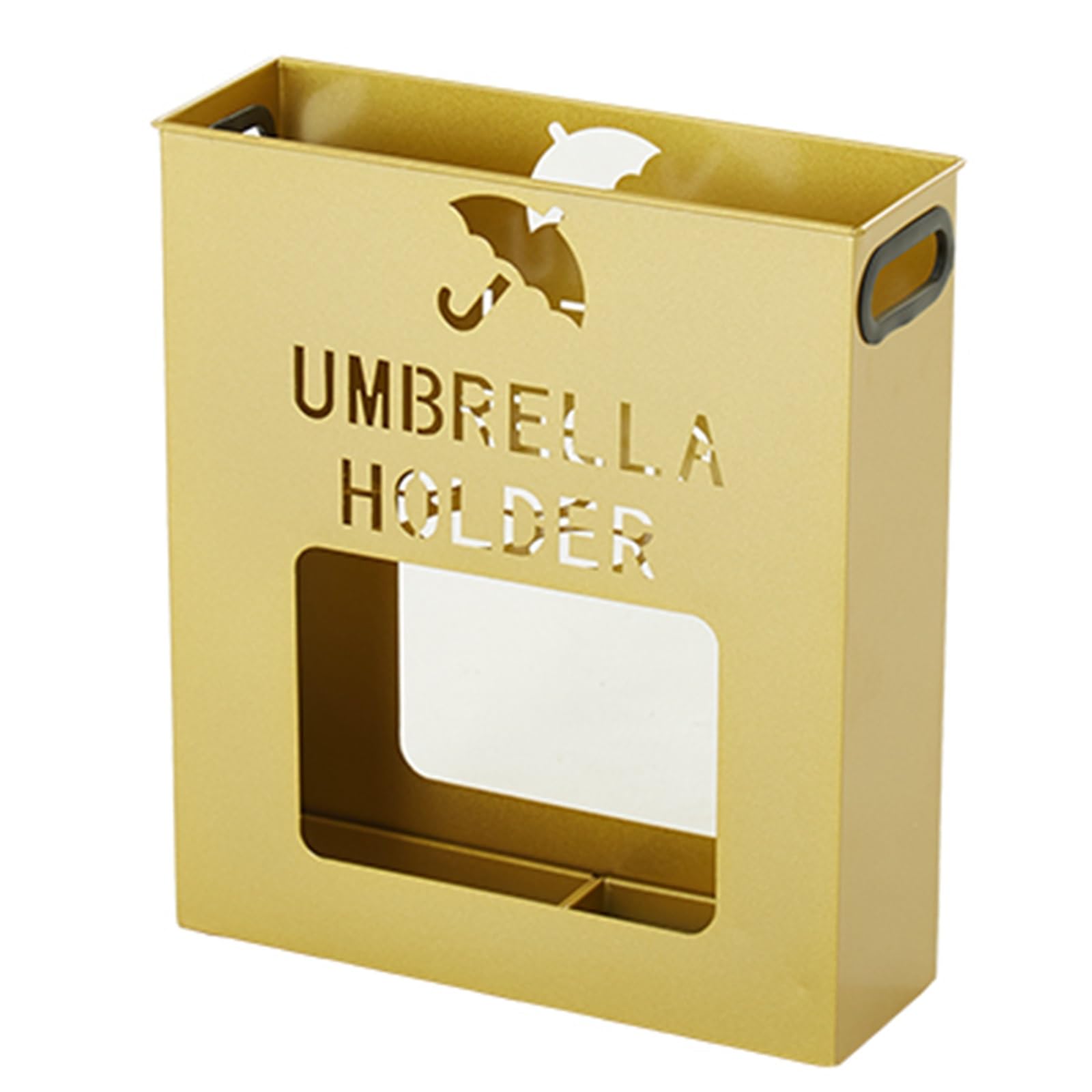Porte-parapluie doré rectangulaire en métal 35x12cm pour entrée et bureau