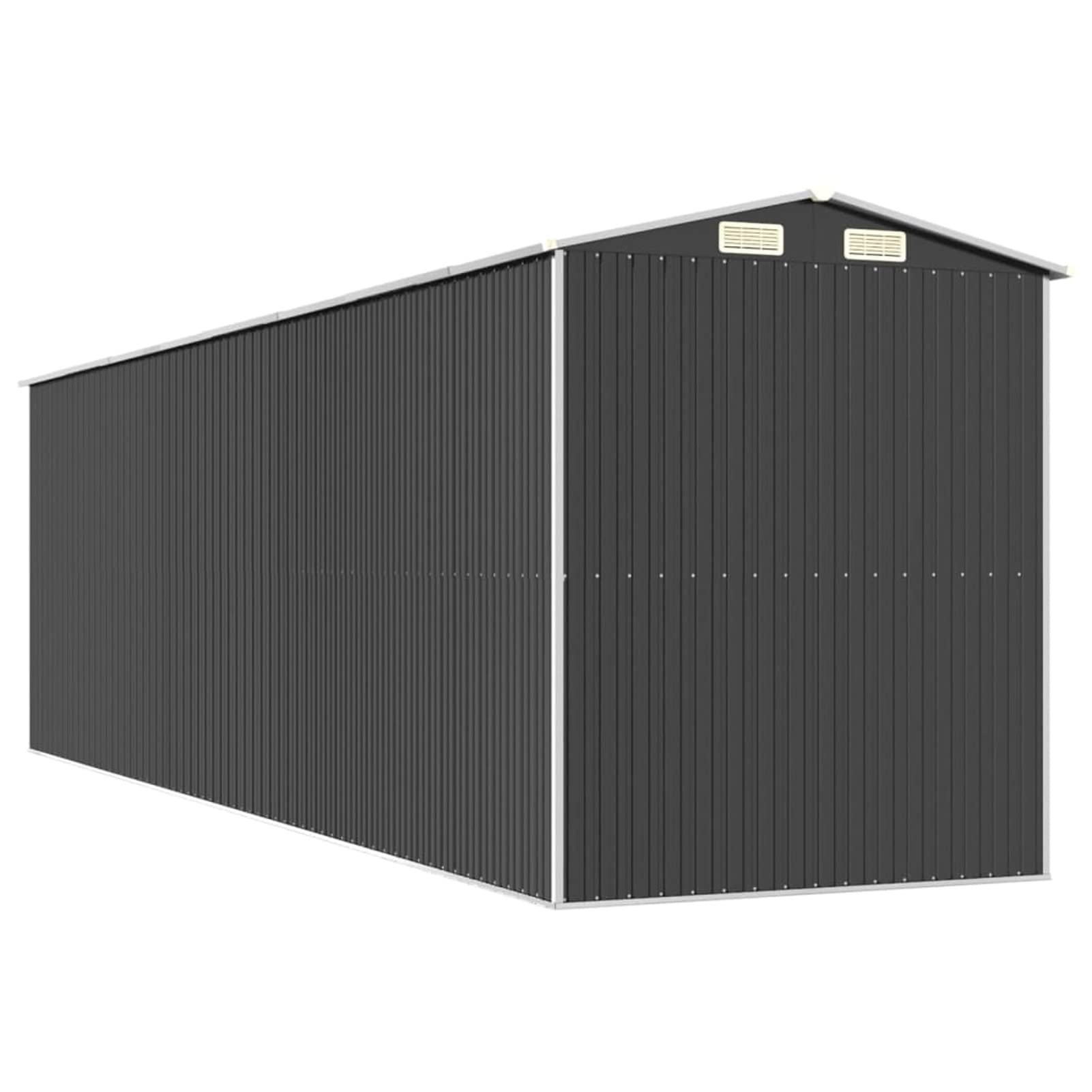 Capanno da Giardino Antracite 192x689x223 cm in Acciaio Zincato,Capannone da Giardino,Casetta da Giardino,Casetta Attrezzi Giardino