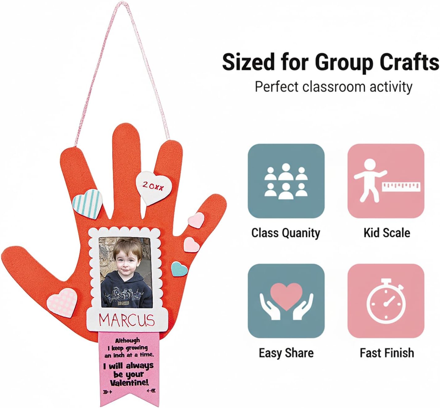 Valentine Handprint Frame Orna Craft Kit -12 - Crafts for Kids and Fun Home Activities