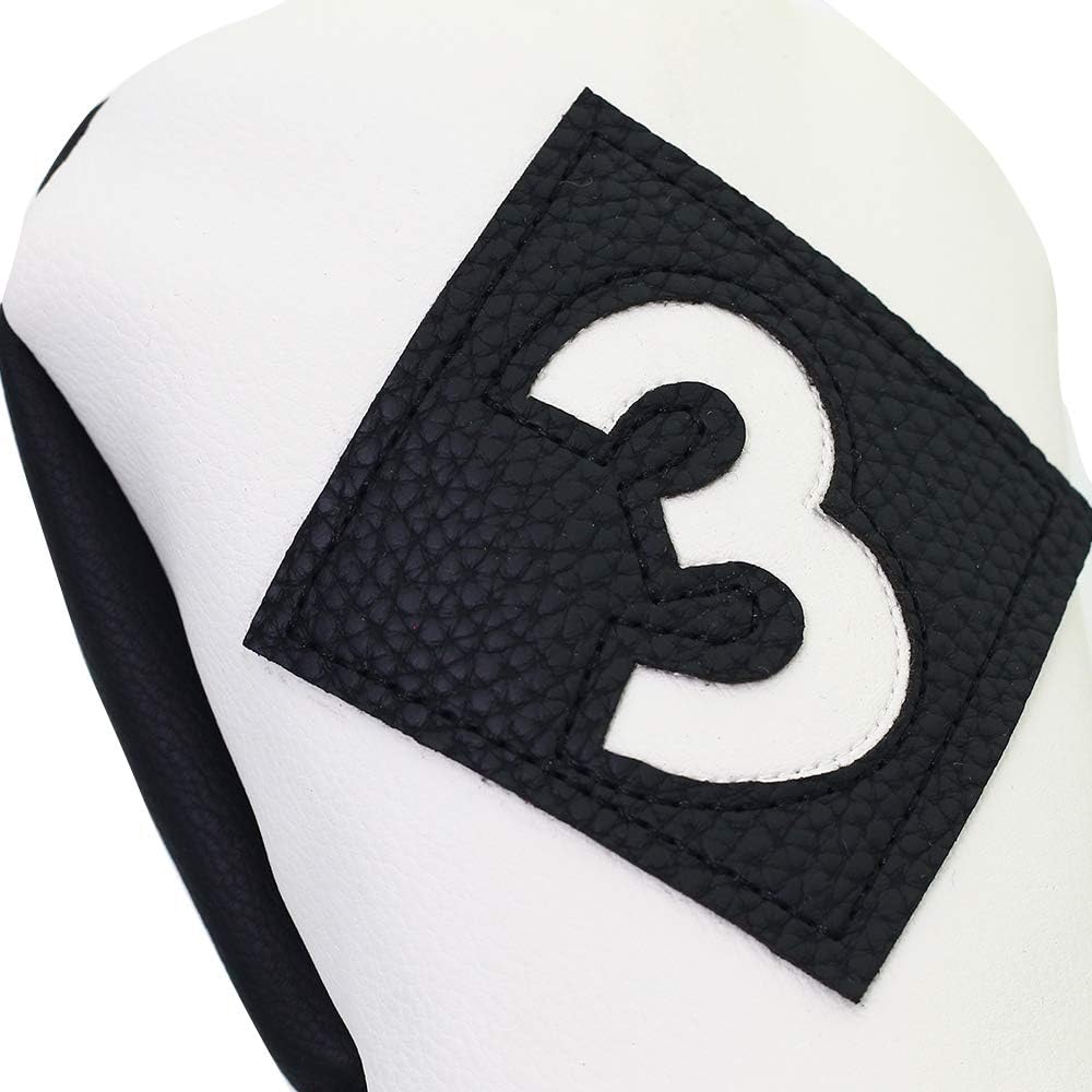 Majek Golf Vintage Headcovers White Seafoam Teal Pink Stripe Premium Retro Leather Style 3 5 X Fairway Head Covers Fits All Modern Metal Woods Classic Handcrafted Custom Designs Made in California