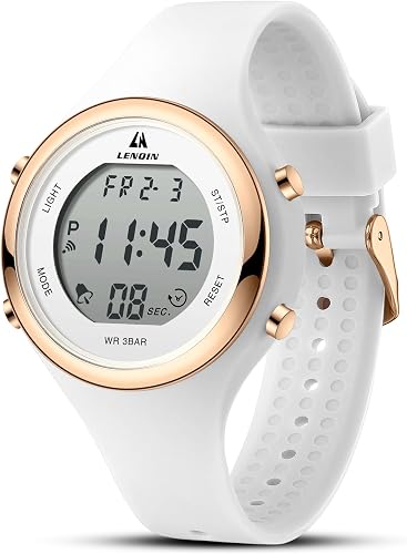 LN LENQIN Reloj Mujer Digital Relojes 30M Impermeables para Mujeres Reloj De Cuarzo Analógico Relojes De Pulsera para Mujer con Fecha Luminoso Casual De Moda CorreaAlarma/Temporizador/Fecha