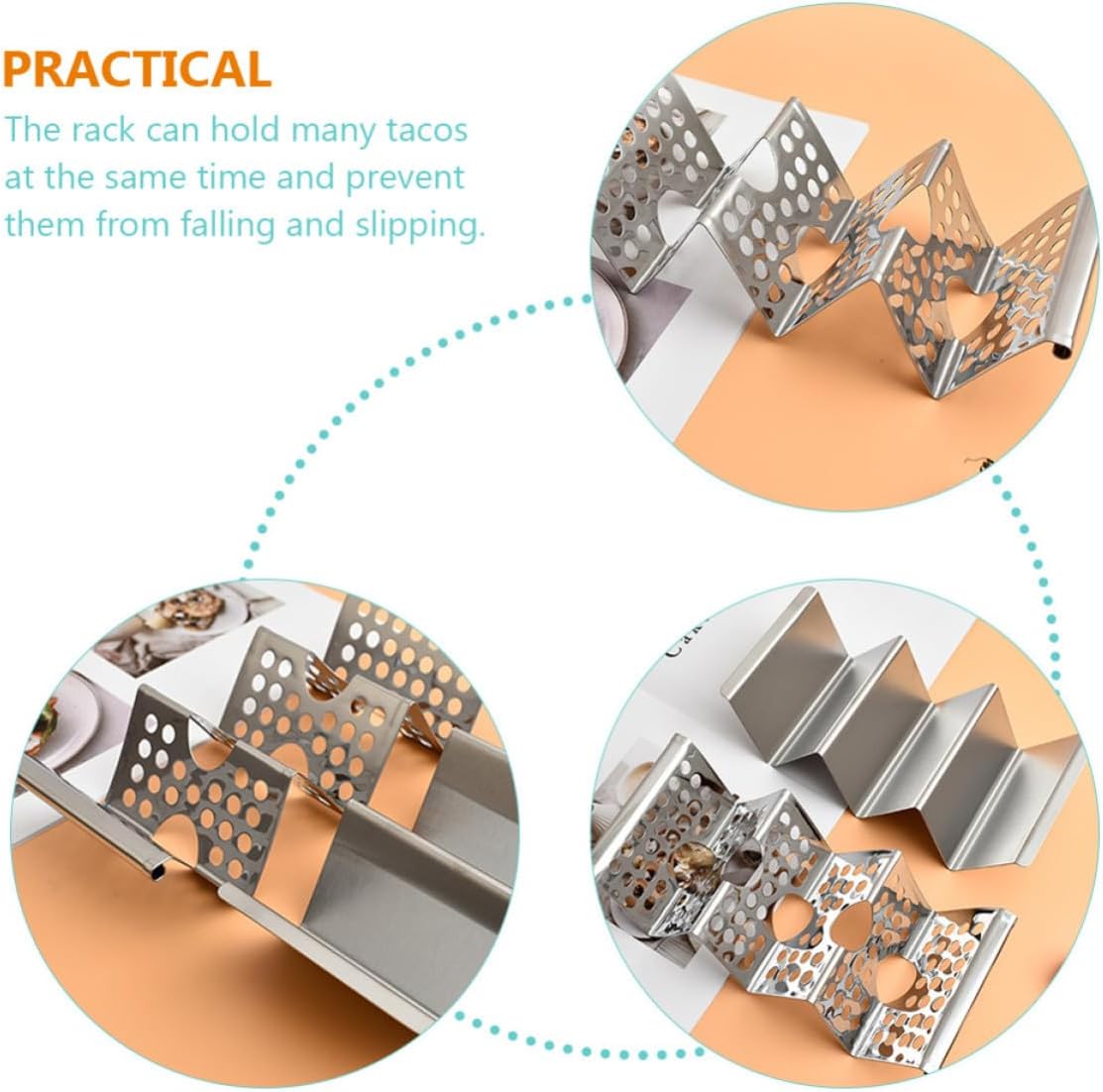 4pcs Taco Rack W Shaped for Shells Stainless Steel