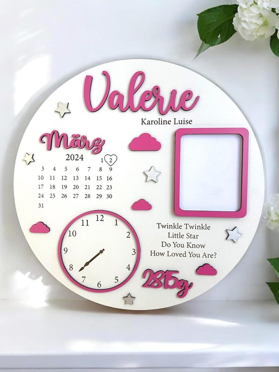 Baby Photo Keepsake Gift,Baby Birth Announcement Sign,Newborn Gift,Personalised Newborn Frame,Name Sign,Birth Announcement Plaque,Babyshower Gifts image 3