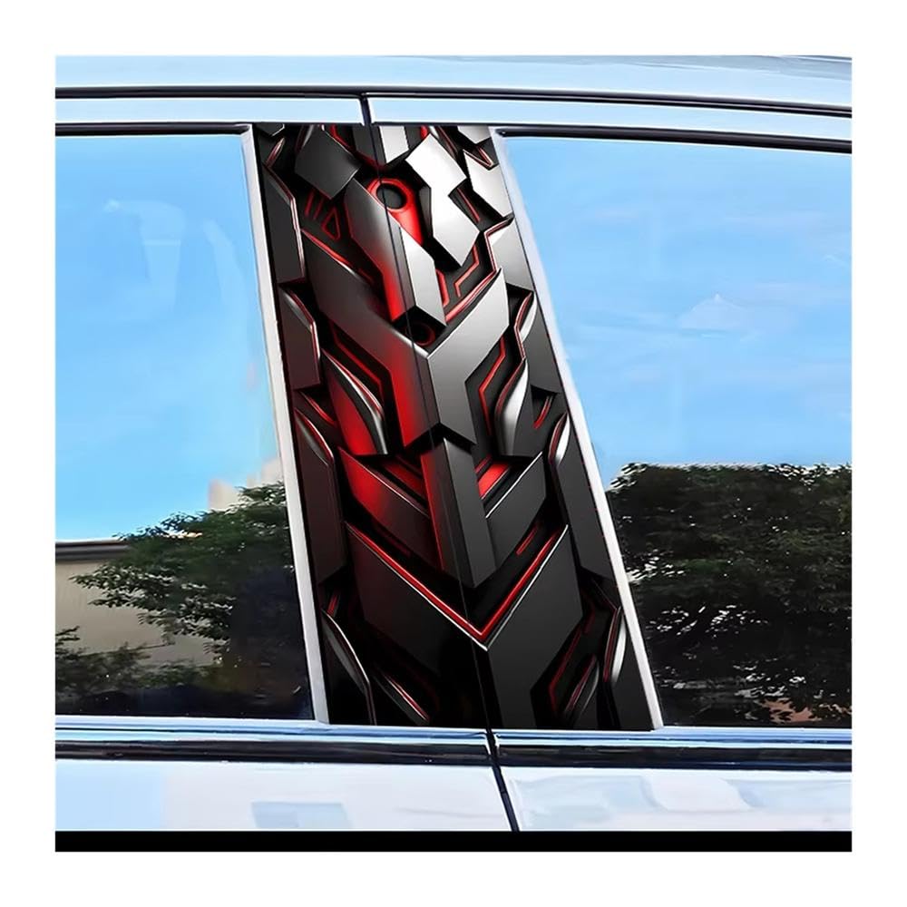 Bertdcx One Color Car Center Pillar Protection Stickers Mechanical Texture Pattern Scratch Resistant Film Auto Parts