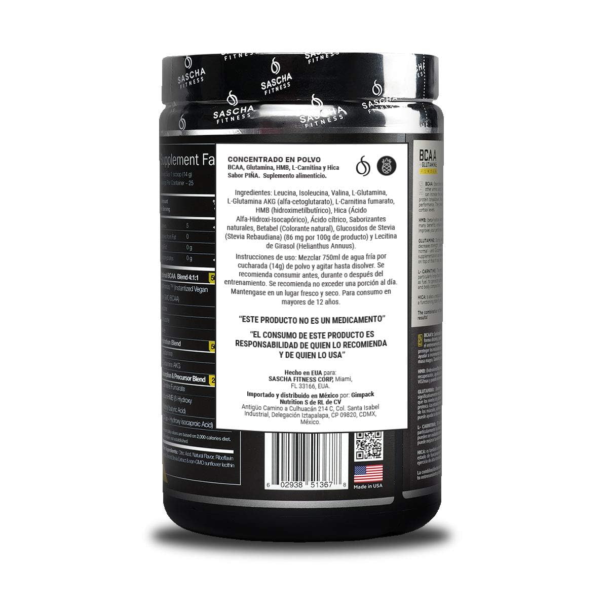 bcaa con l carnitina Amazon.com: SASCHA FITNESS BCAA 4:1:1 + Glutamine,HMB,L-Carnitine, HICA