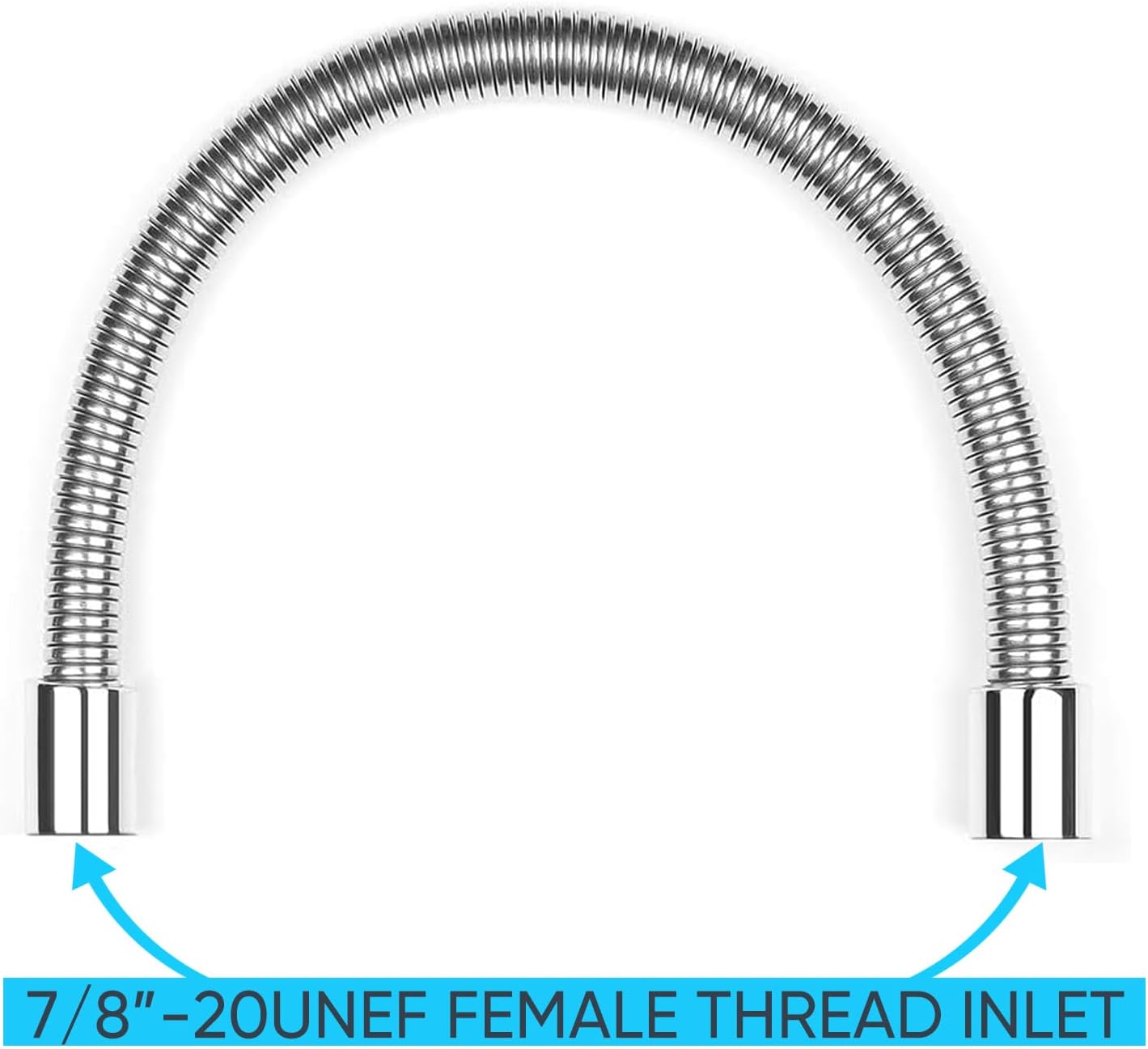 CWM Stainless Steel Hose Flexible Metal 18.5 Inch for Commercial Pre Rinse Kitchen Sink Faucets Flexible Hose Replacement (47CM 1.54ft)