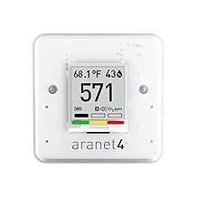 SAF Aranet4 Home: monitor inalámbrico de calidad del aire interior para el hogar, la oficina o la escuela (CO2, temperatura, humedad y más) portátil, funciona con batería, pantalla de tinta electrónica, aplicación para configuración e historial de datos
