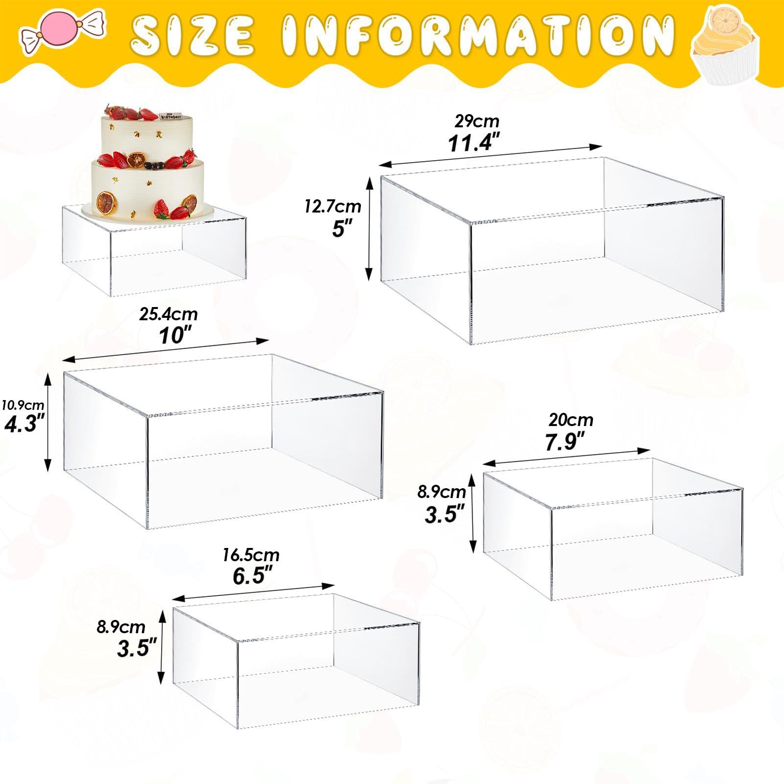 3 Cubi Espositivi In Acrilico Trasparente - Display Per Gioielli, Foto, Torte E Oggetti Da Collezione - Foto 3