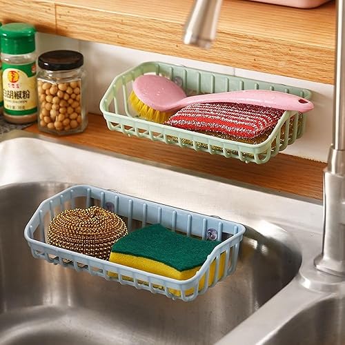 Miniatura 6 de Estante de drenaje multifuncional, estante de almacenamiento colgante, estante de fregadero, ventosa, soporte de esponja de jabón para lavar platos,