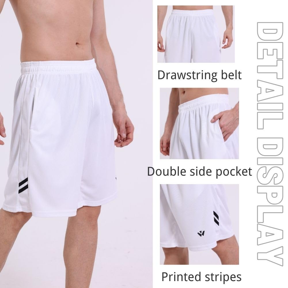 Paquete de 3/5 pantalones cortos deportivos de baloncesto para hombre, de secado rápido, con bolsillos, para entrenamiento, correr, ropa deportiva casual