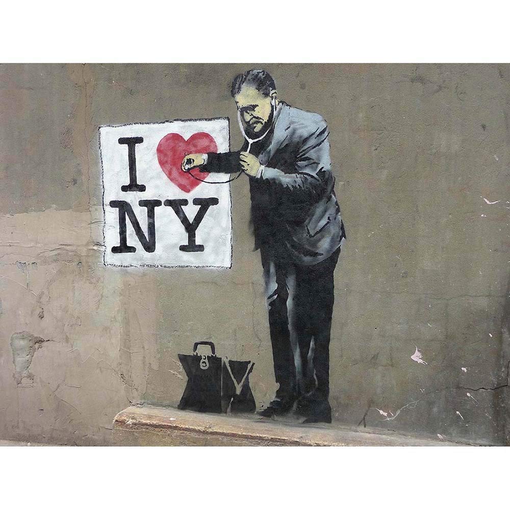 Wee Blue Coo Banksy Heart Doctor Graffiti Street Art Print Poster Wall Decor 12X16 Inch