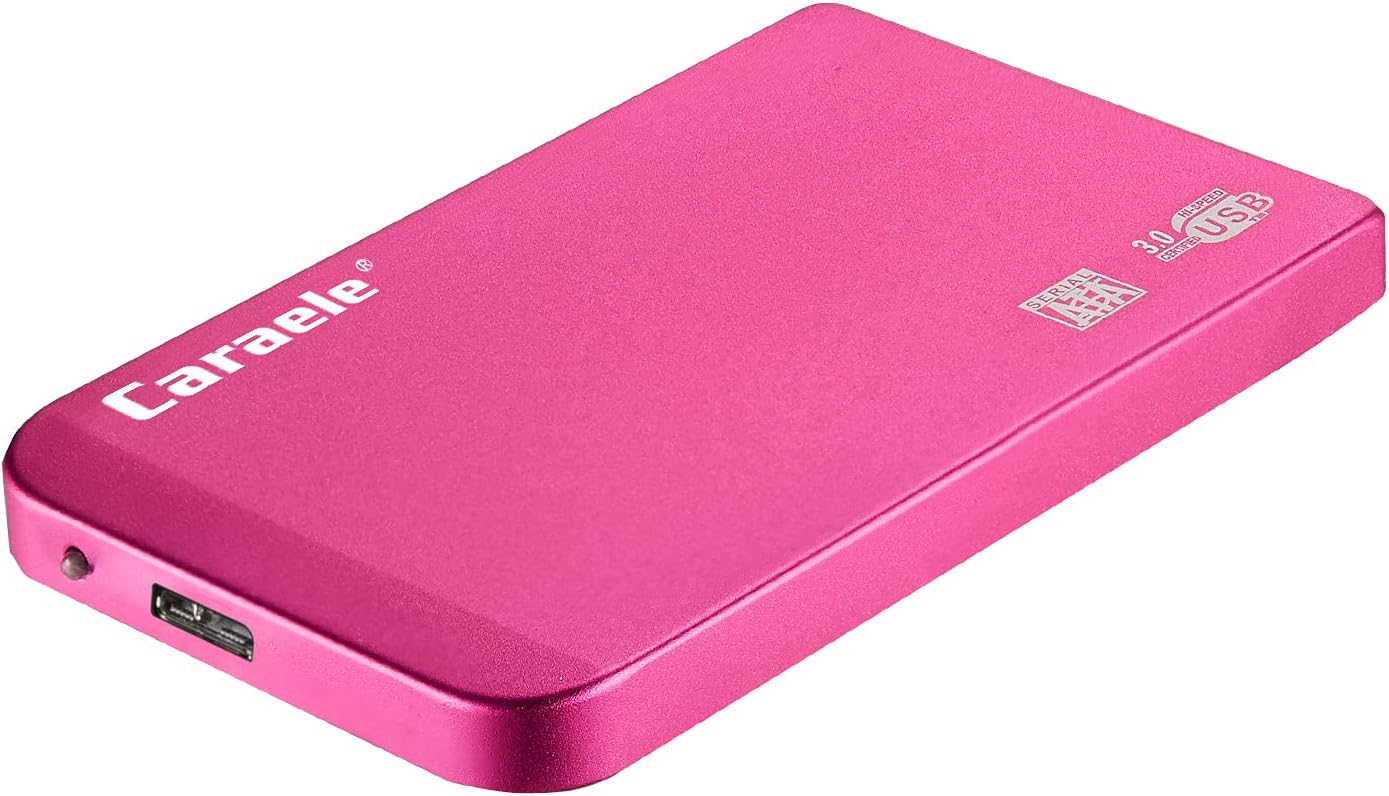 Portable SATA External Hard Drive HDD 500GB 1TB 2TB USB3.0 Ulra-Fast File Transfers for Windows, Mac and Linux (1TB, Red)