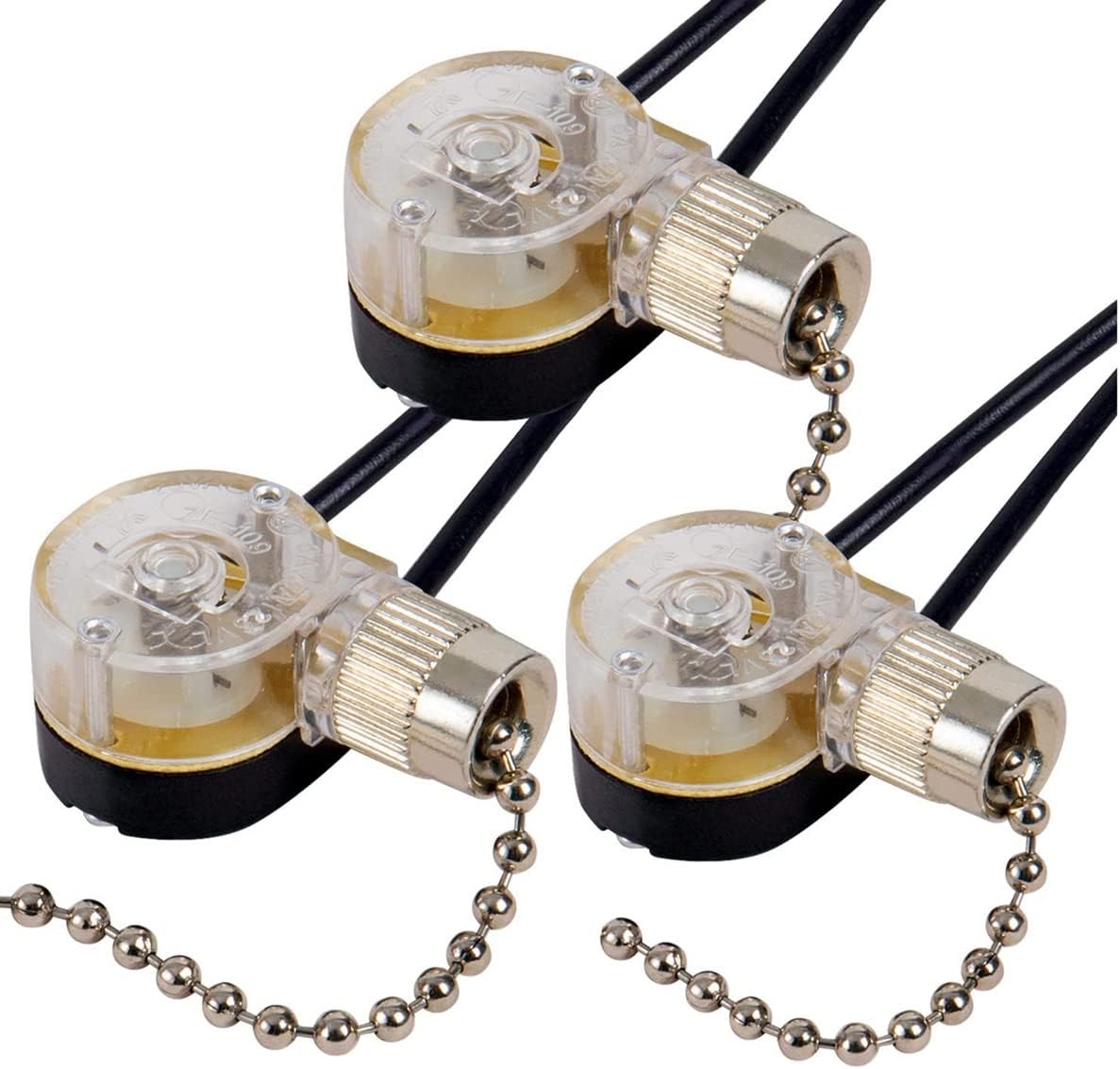 LAXED 3Pack Ceiling Fan Light Switch ZE-109 Fan Switch Ceiling Pull Chain Switch Replacement ()