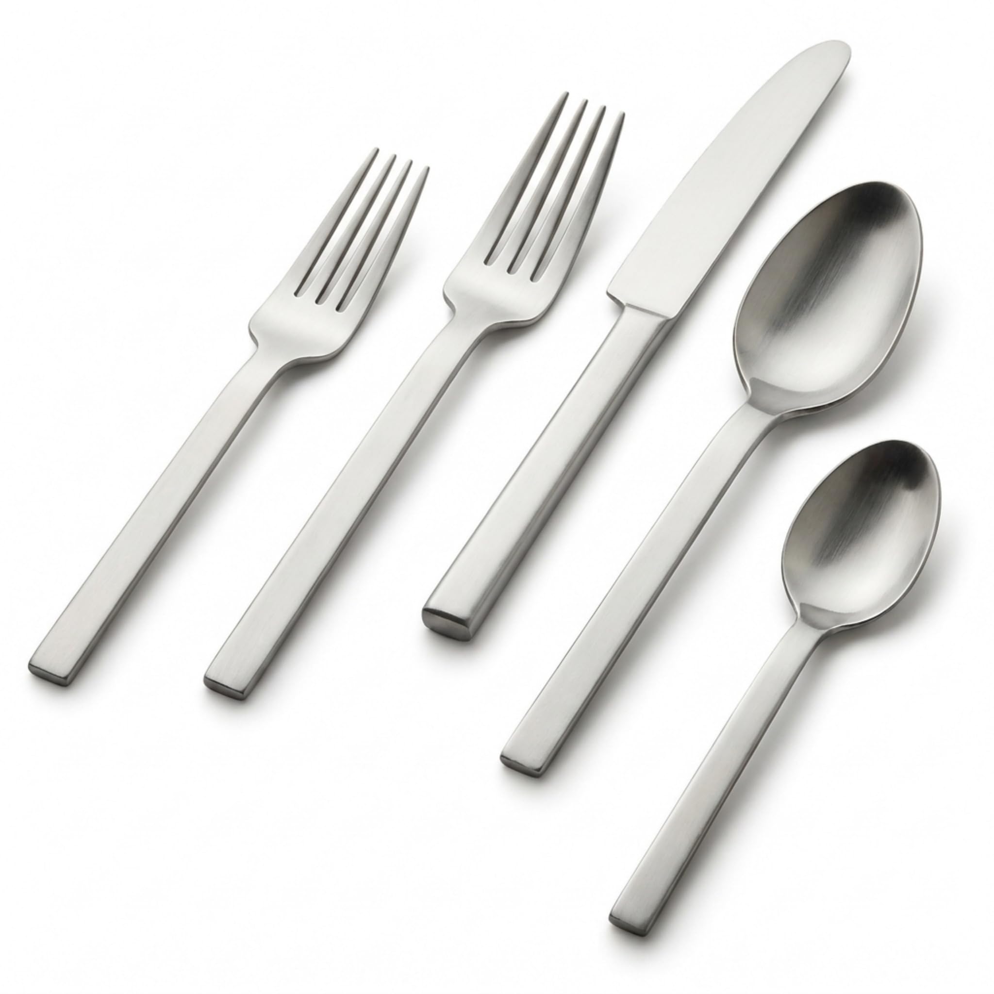 Godinger 20‑Piece Stainless Steel Silverware Set, Flatware Utensil Set for 4, Atlas, Silver Matte, 18/0