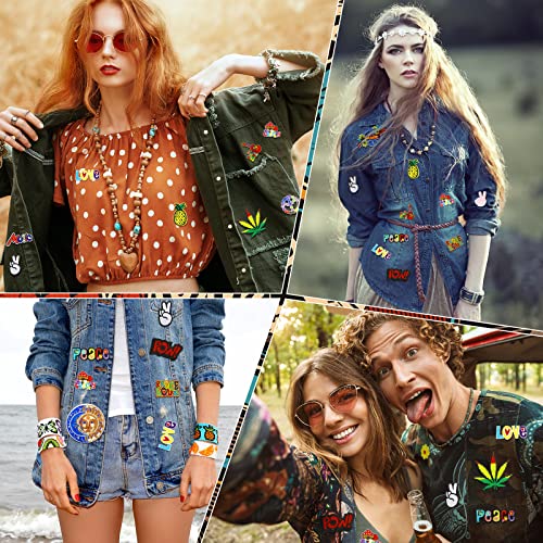 48 Pcs Iron On Patches Vintage Hippie Embroidered Patches Random Assorted Styles Patches Kit Aesthetic Repair Appliques For Sewing Diy Jacket Hat Clothing Backpack Jean 1970S Party (Cute Style) #TOP6