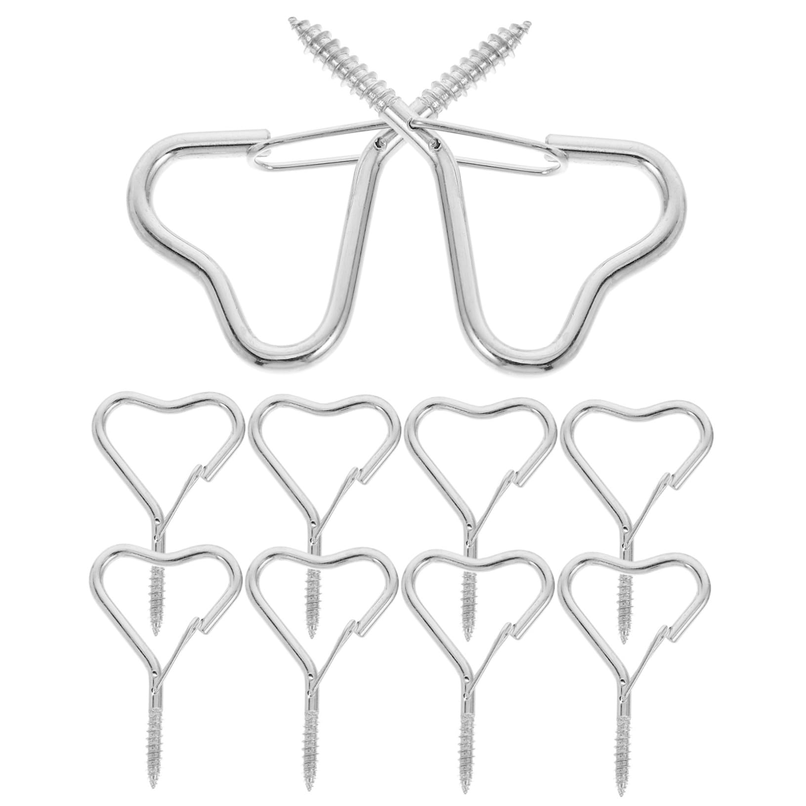 PRETYZOOM 10pcs Outdoor Plant Hooks Safety Buckle Screw-in Hanging Hooks for Patio Lights and Decorations Iron for Outdoor Use