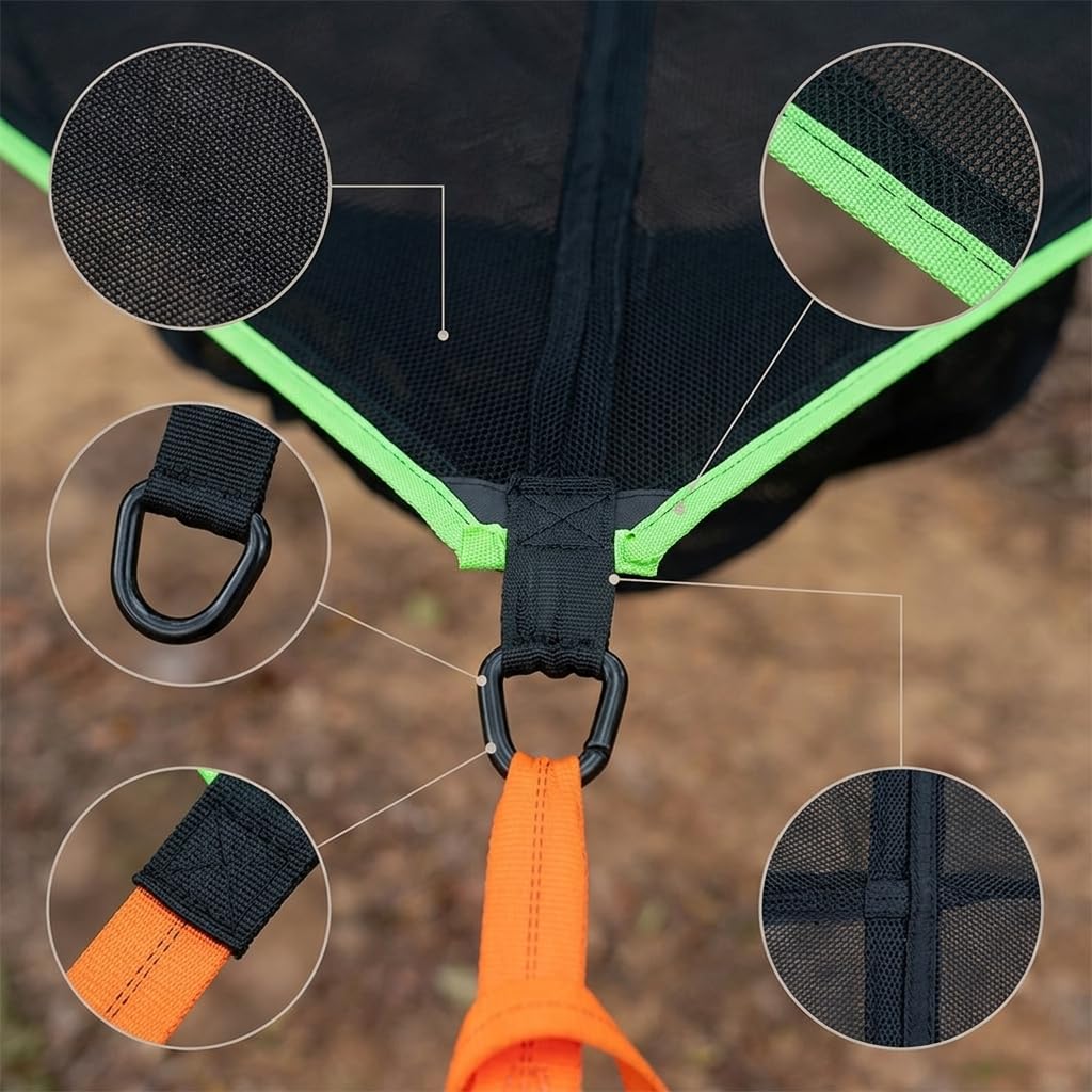 Amaca da Campeggio Portatile Resistente con Cinghie per Albero, Tessuto ad Alta Densità per Outdoor, 400 * 400cm con cinghie