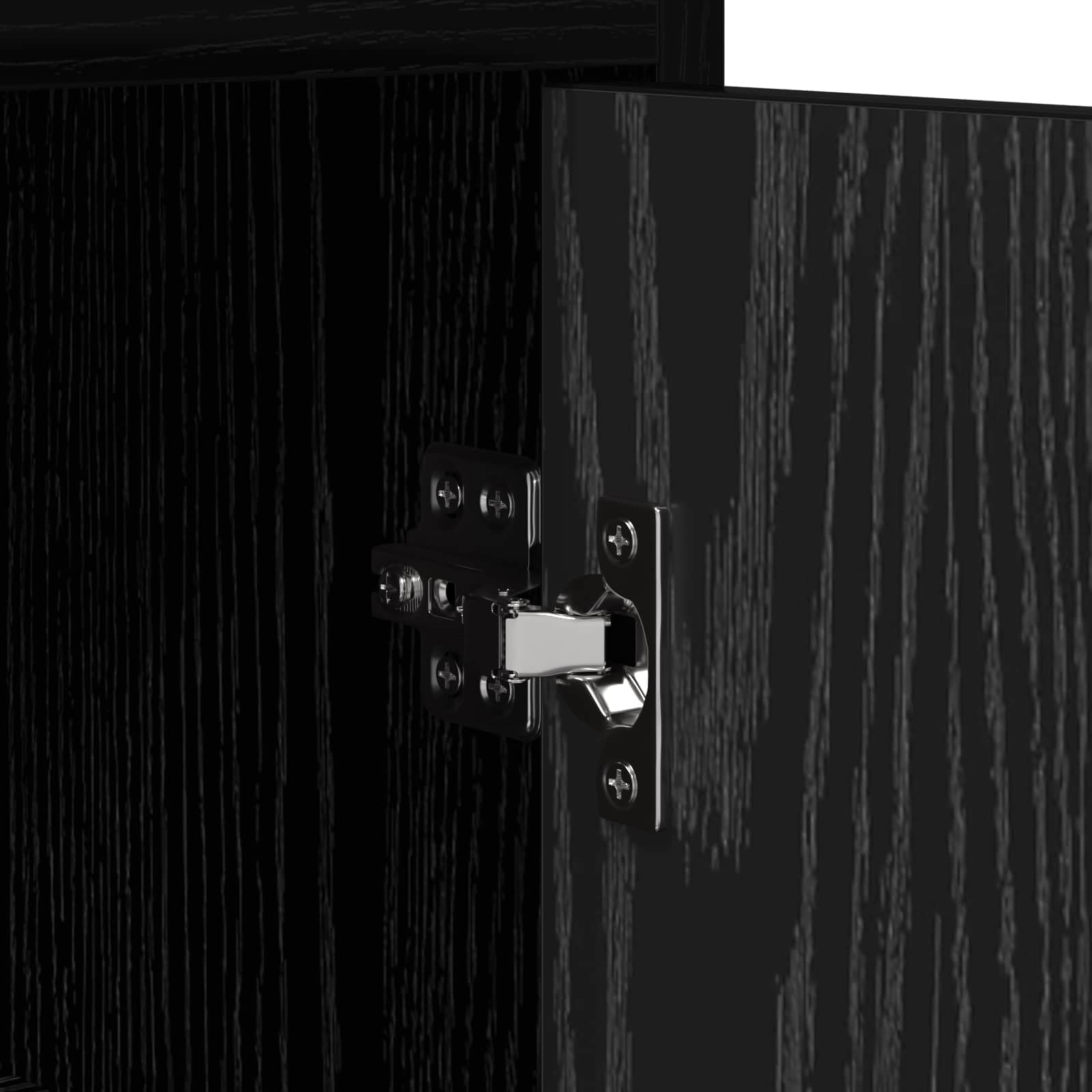 Credenza in rovere nero, 98,5 x 33 x 80 cm, credenza a 3 ante