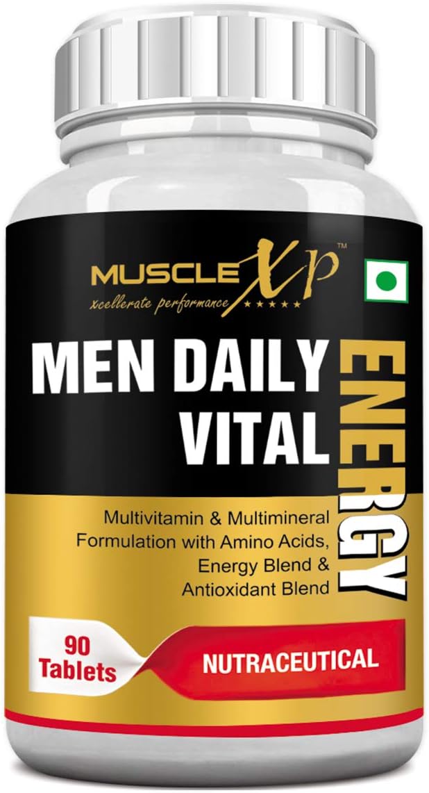 MuscleXP Men Daily Vital Energy With Multivitamins, Multiminerals and Energy Blend - 90 Tablets