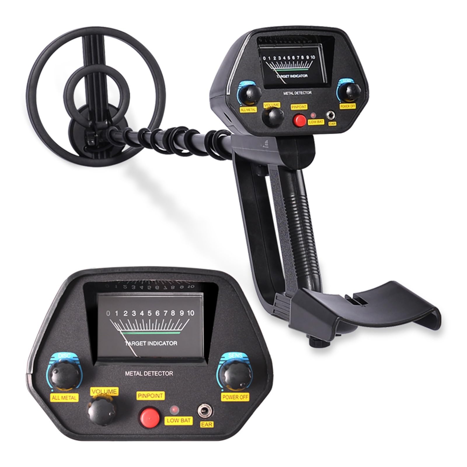 Metal Detector, MD-4080 Professional Underground Gold Detector Pinpointing Gold Treasure Hunter Seeker(Nero)