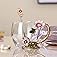 JY-Danbady Enamel Sunflower Crystal Lead-Free Glass Tea Cup with Spoon Set, Present for The Christmas, Valentine's Day.Best P