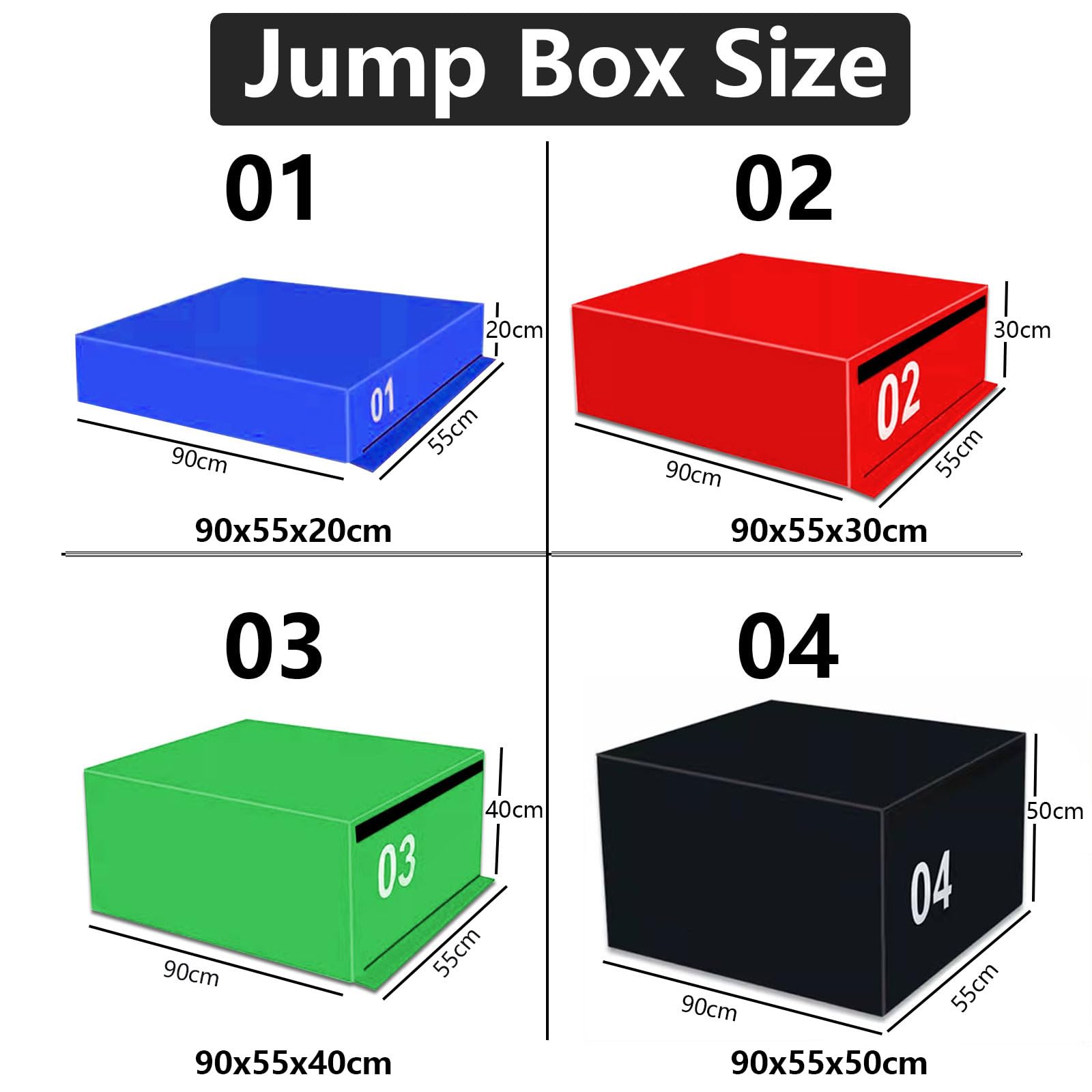 Yinian Scatola di Salto 4 in 1 Scatola Pliometrica per Allenamento Scatola Step up Morbida Antiscivolo Non Shock Plyo Box per Squat, Stacco da Terra, Salto, velocità, G(Color:Green 90x55x40cm)