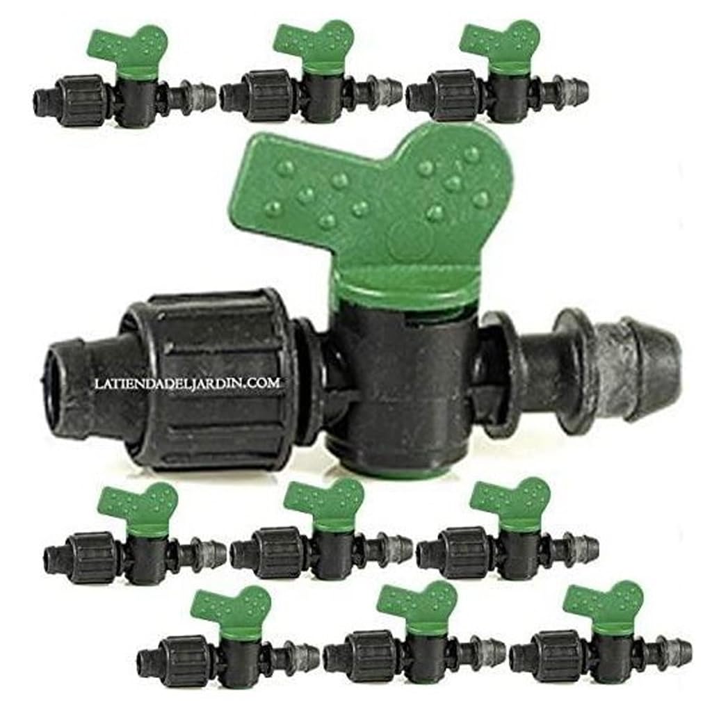 Suinga Pack 50 Llaves de Paso 16mm para Sistema de Riego Goteo | Válvulas de Control de Agua para Toma de Riego Agrícola, negro