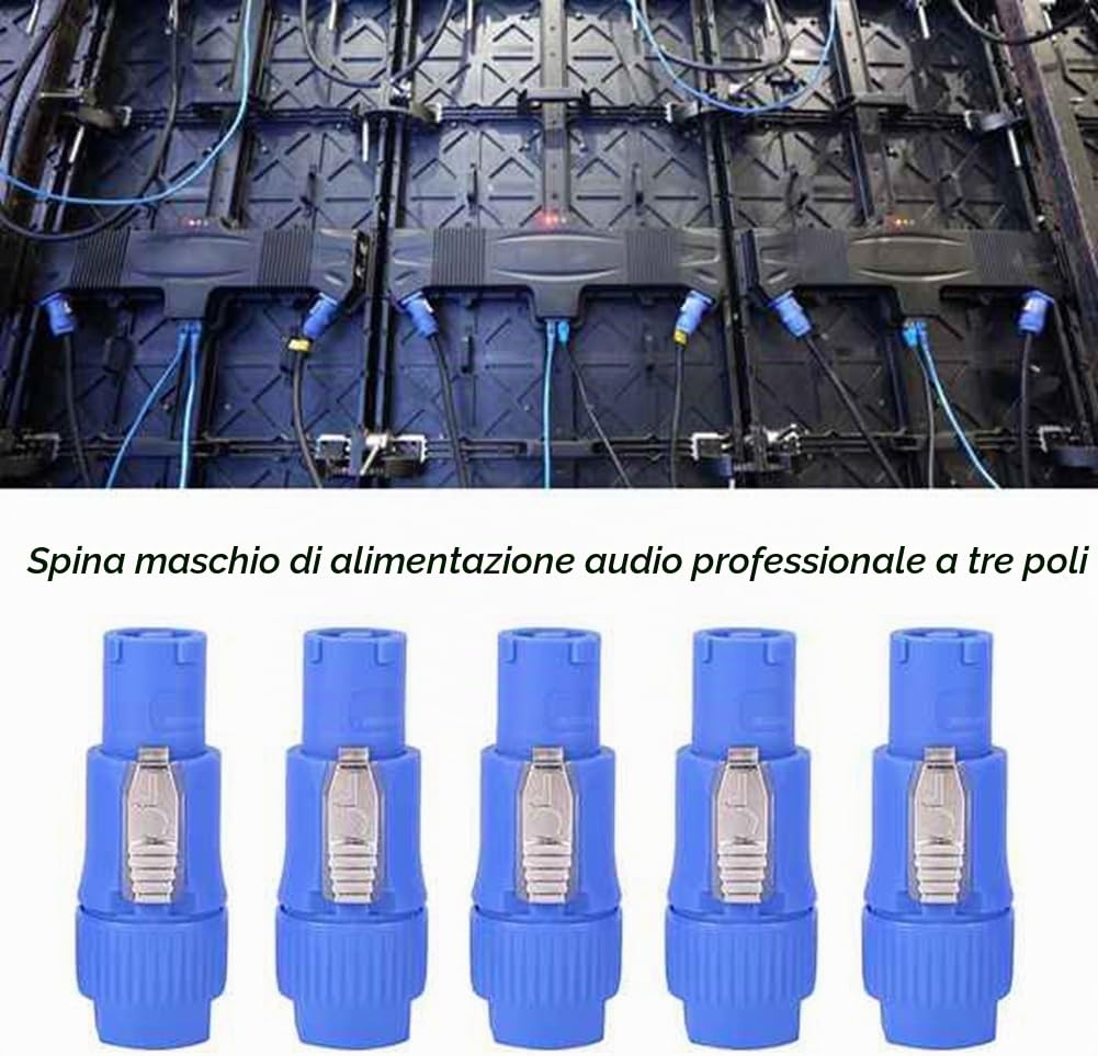 20 connettori Powercon a 3 NAC3FCA NAC3FCB Speakon spina 20 A 250 V AC spina blu e
