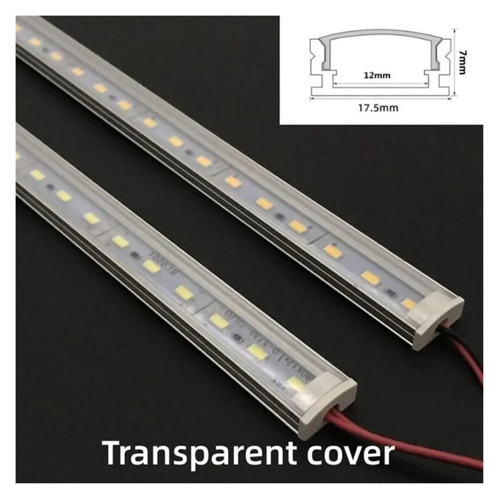1-10 PCS LED Starrer Streifen DC12V 50CM 20 Zoll SMD5730 36LEDs U/V-förmiger Flacher LED-Aluminiumkanal Starrer Streifen for Innenbeleuchtung(8PCS,U Milky Cover 3000K)