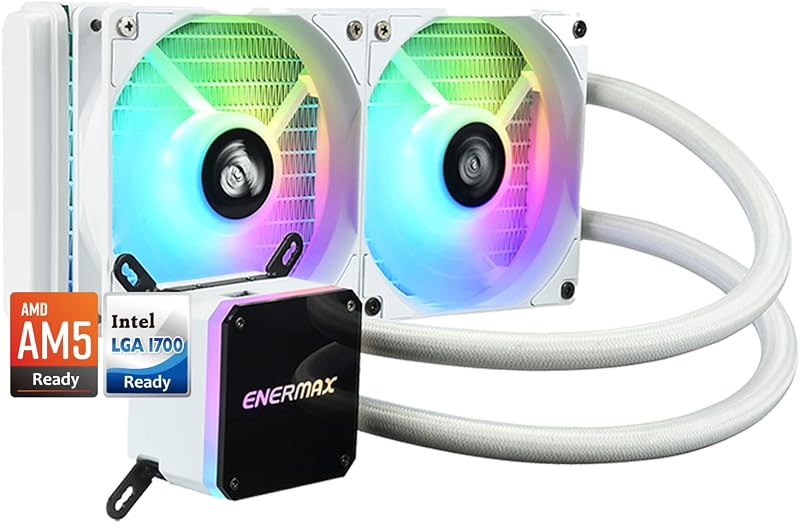 Liqmax III 240 White A-RGB AIO CPU Liquid Cooler - 240mm Radiator, 120mm ARGB PWM Fan, for Intel LGA1700/AMD AM5, 5 Year Warranty