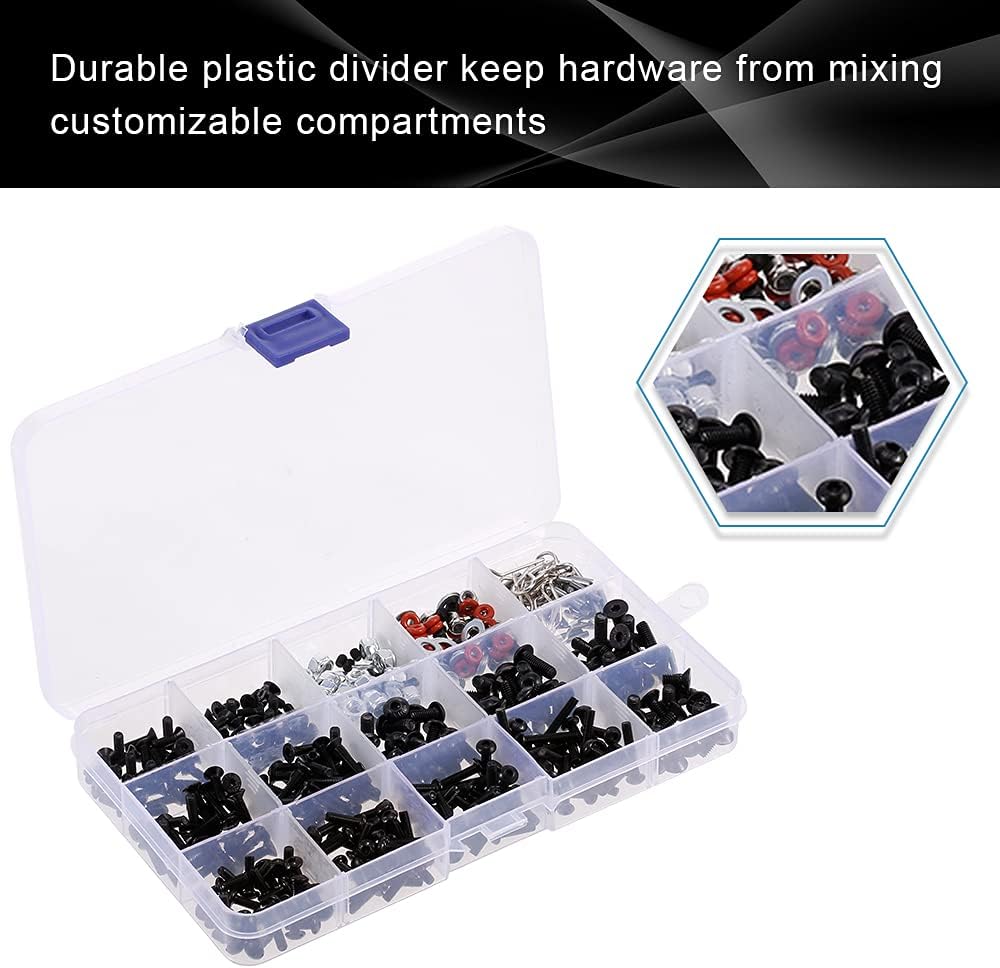 OGRC 522PCS RC Screw Kit Universal RC Repair Tool Kit Hardware Fastener for Traxxas Axial Redcat HPI Arrma Losi 1/8 1/10 1/12 1/16 Scale RC Cars Trucks Crawler