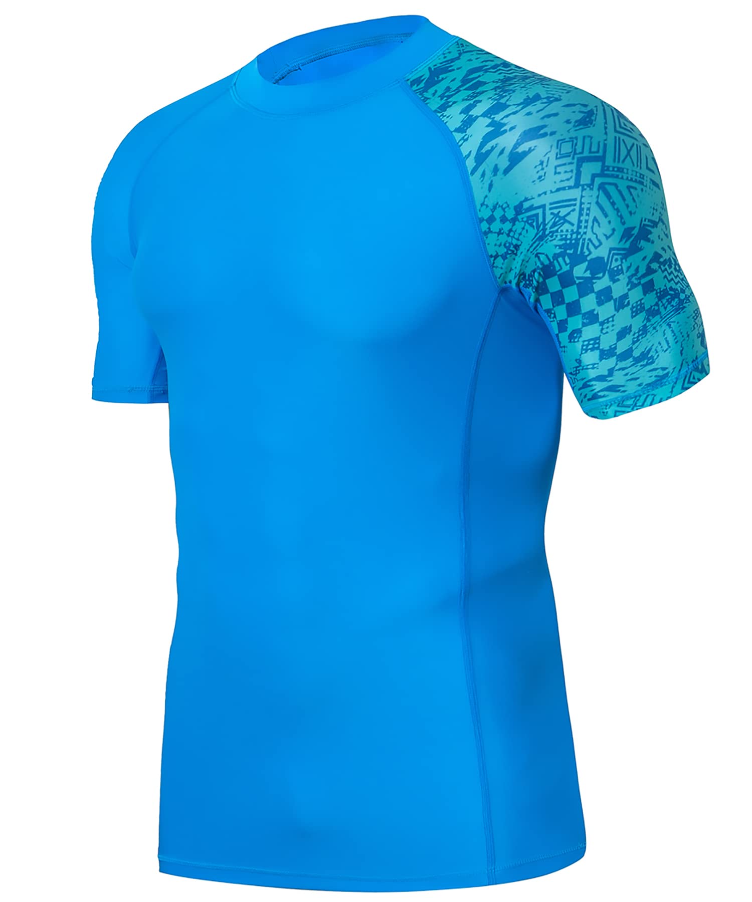 HUGE SPORTS Rashguard para hombre de manga corta de secado rápido para surf y natación