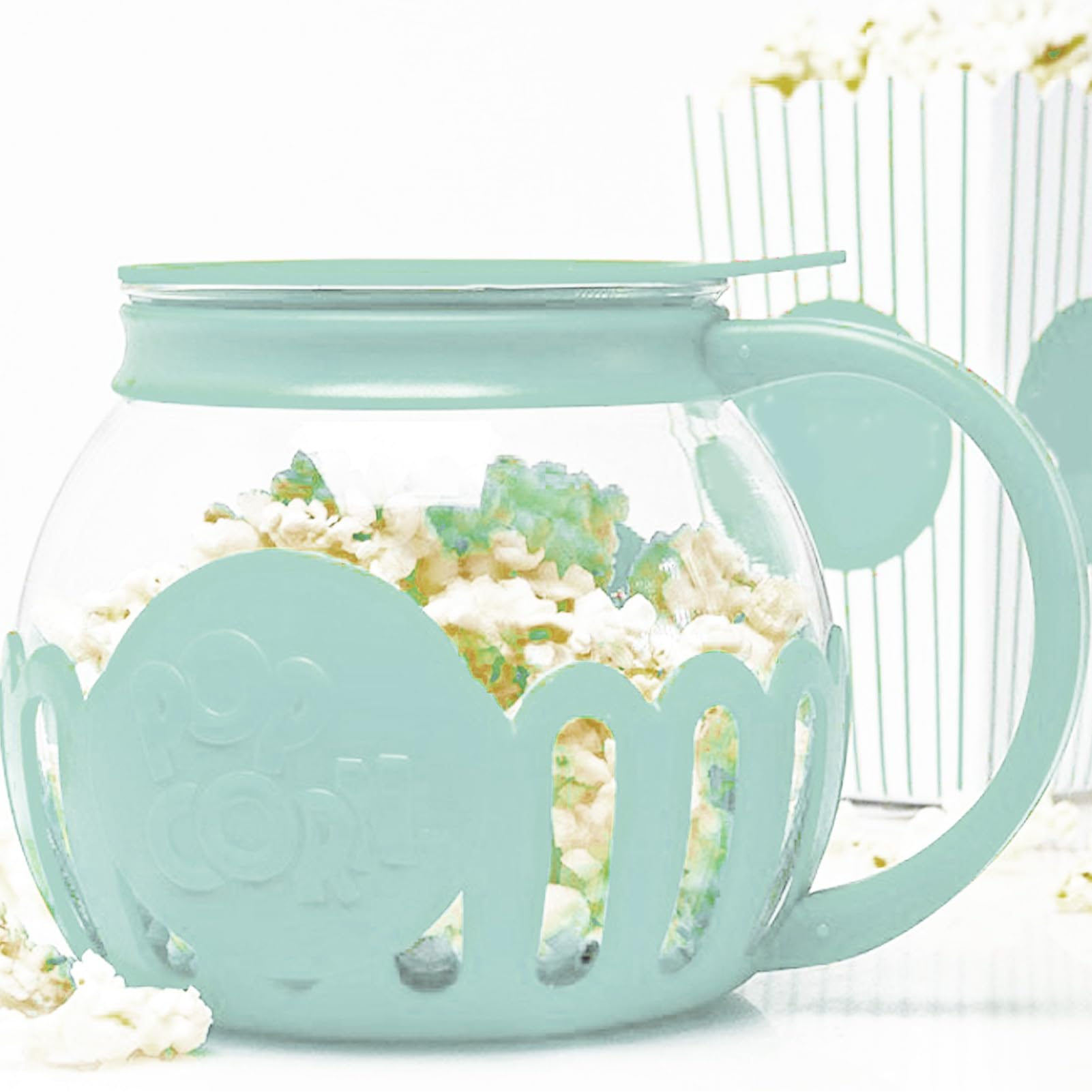 Máquina para hacer palomitas de maíz, olla para microondas, palomitas de maíz de aire, para microondas, microondas, palomitas de maíz, de cristal premium, sin BPA, apta para lavavajillas